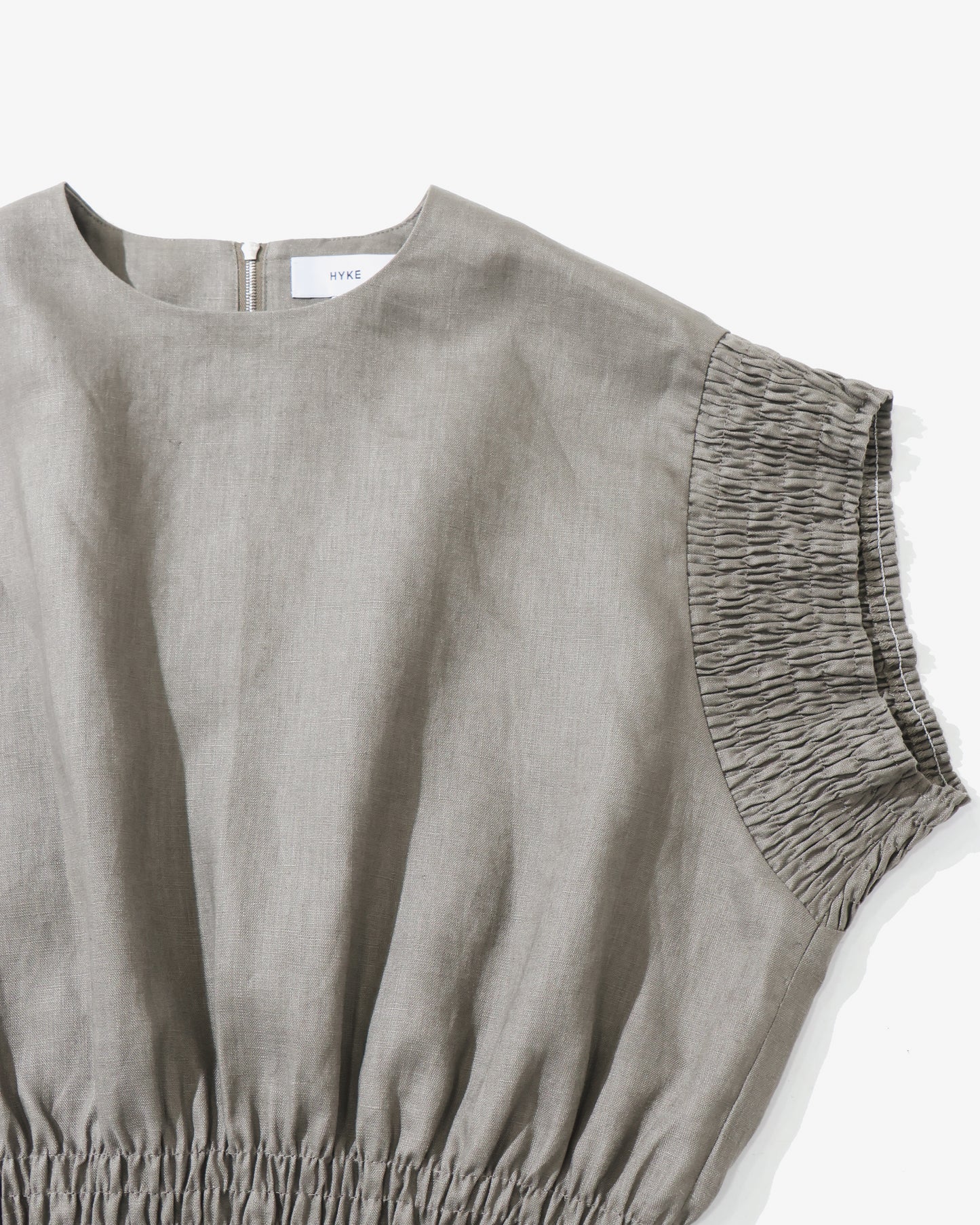 LINEN SHIRRED BLOUSE 15269