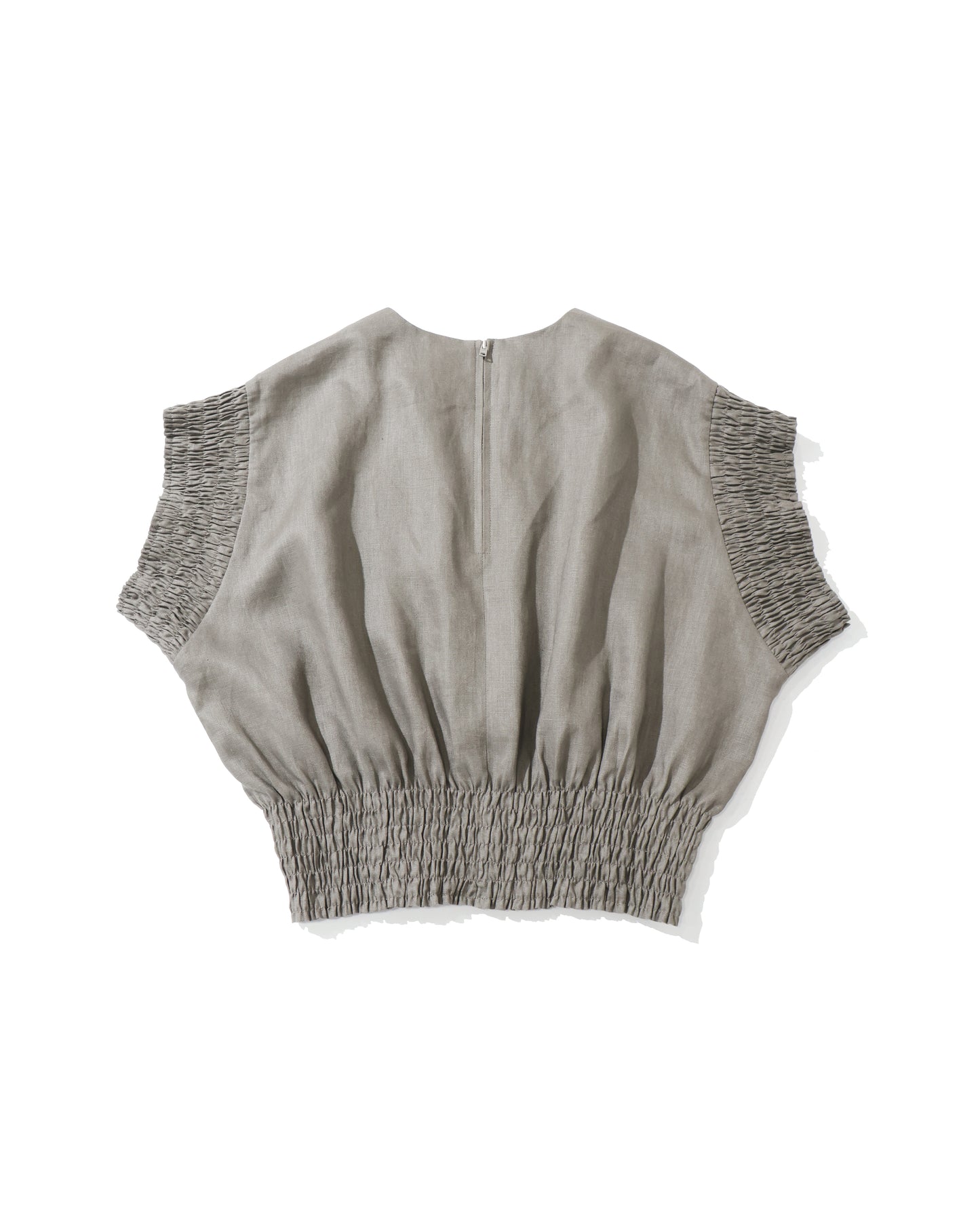 LINEN SHIRRED BLOUSE 15269