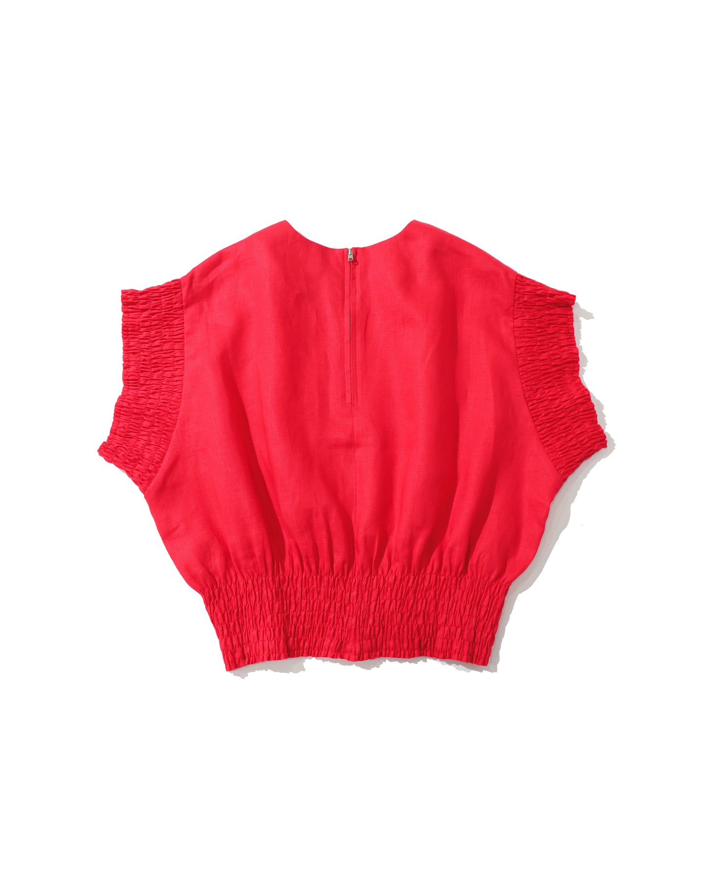 LINEN SHIRRED BLOUSE 15269