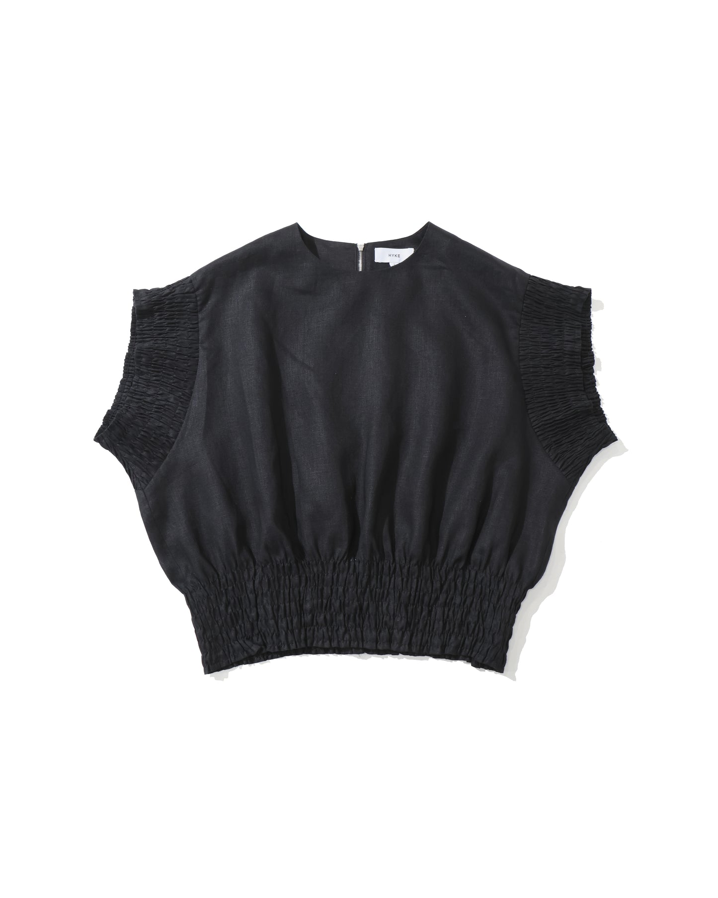 LINEN SHIRRED BLOUSE 15269
