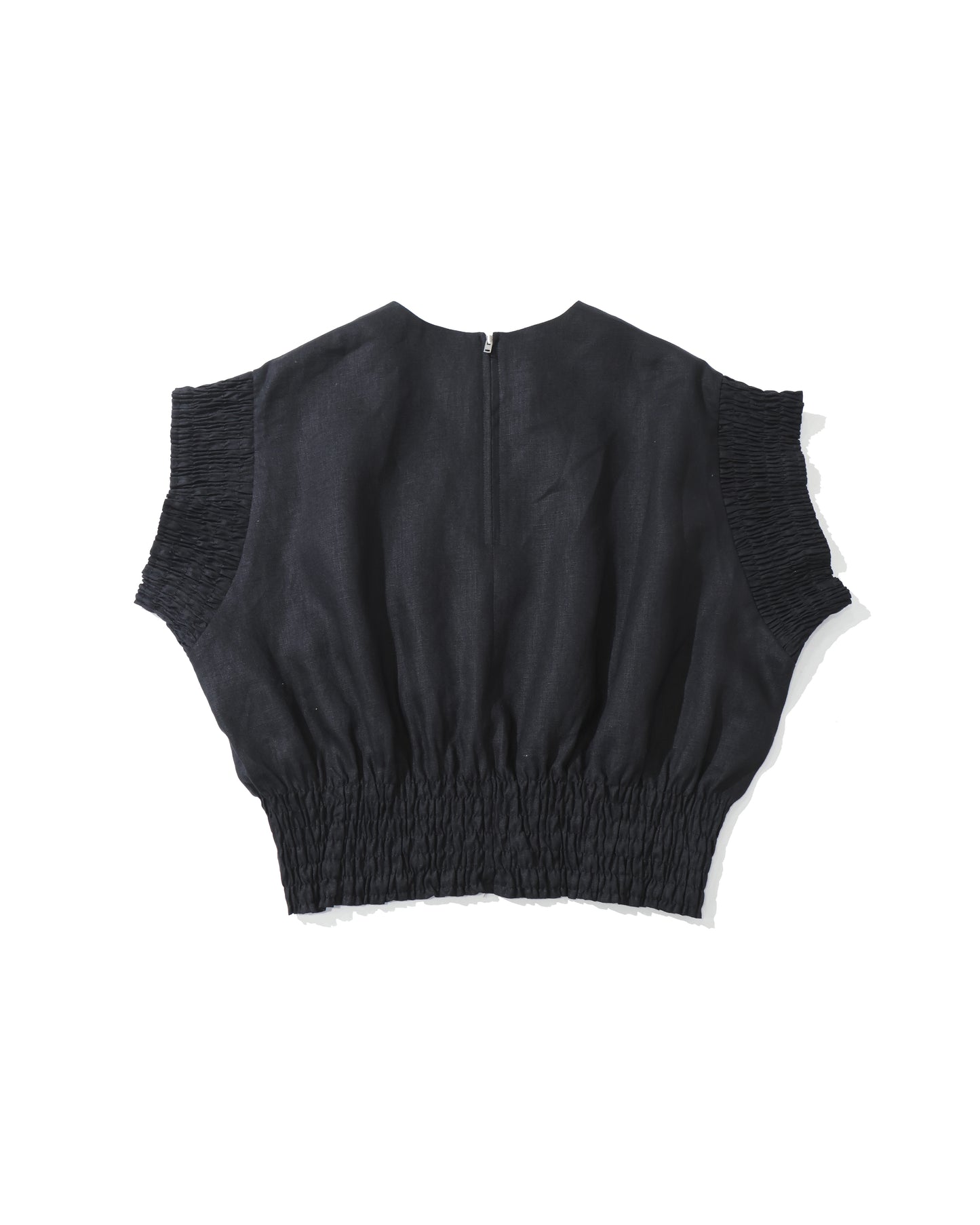 LINEN SHIRRED BLOUSE 15269