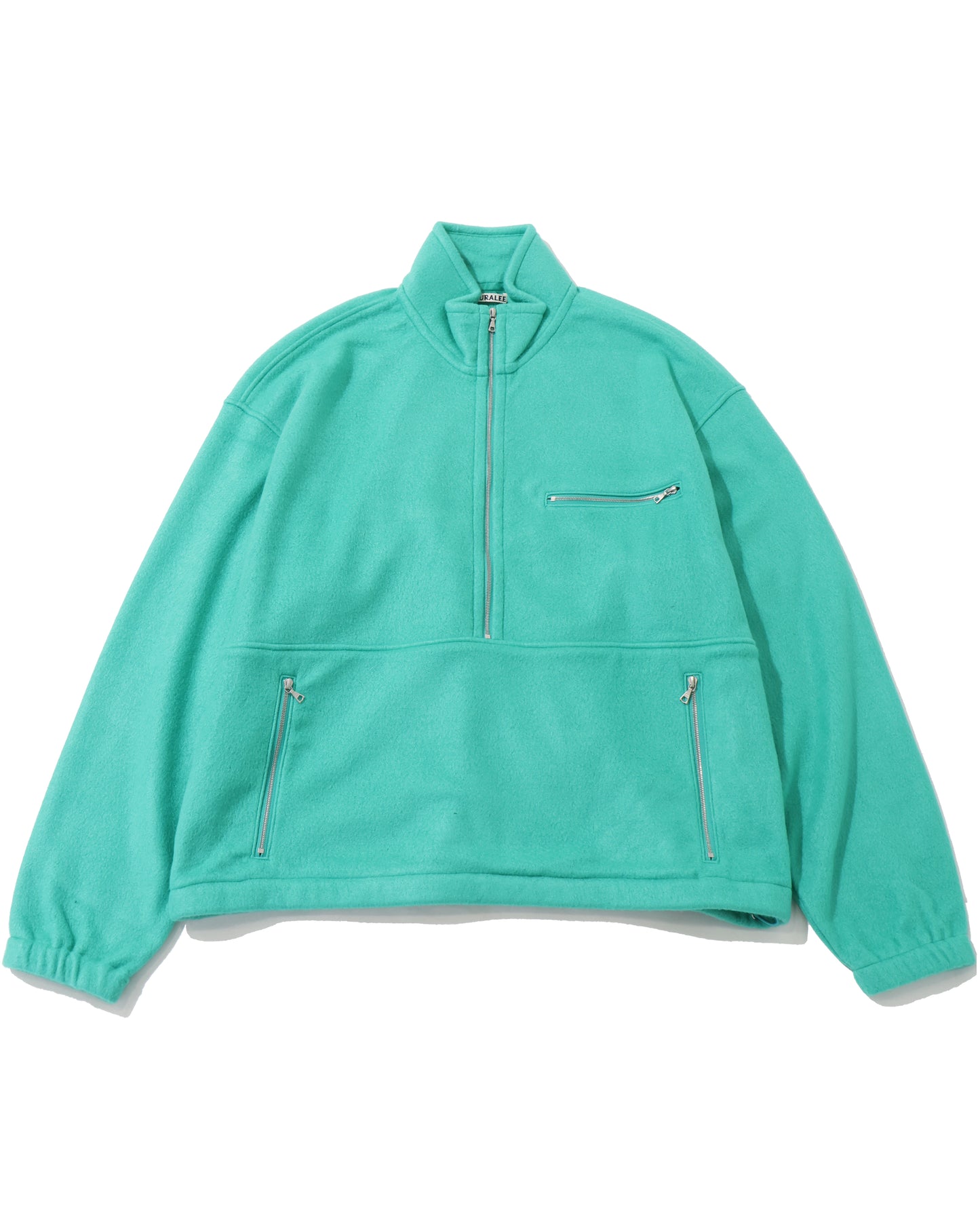 PURE SILK COMFORT FLEECE HALF ZIP P/O JADE GREEN