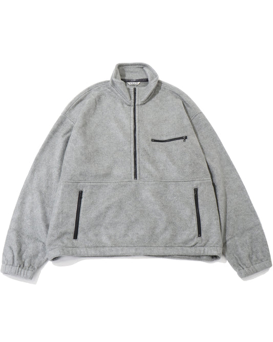 PURE SILK COMFORT FLEECE HALF ZIP P/O TOP GRAY
