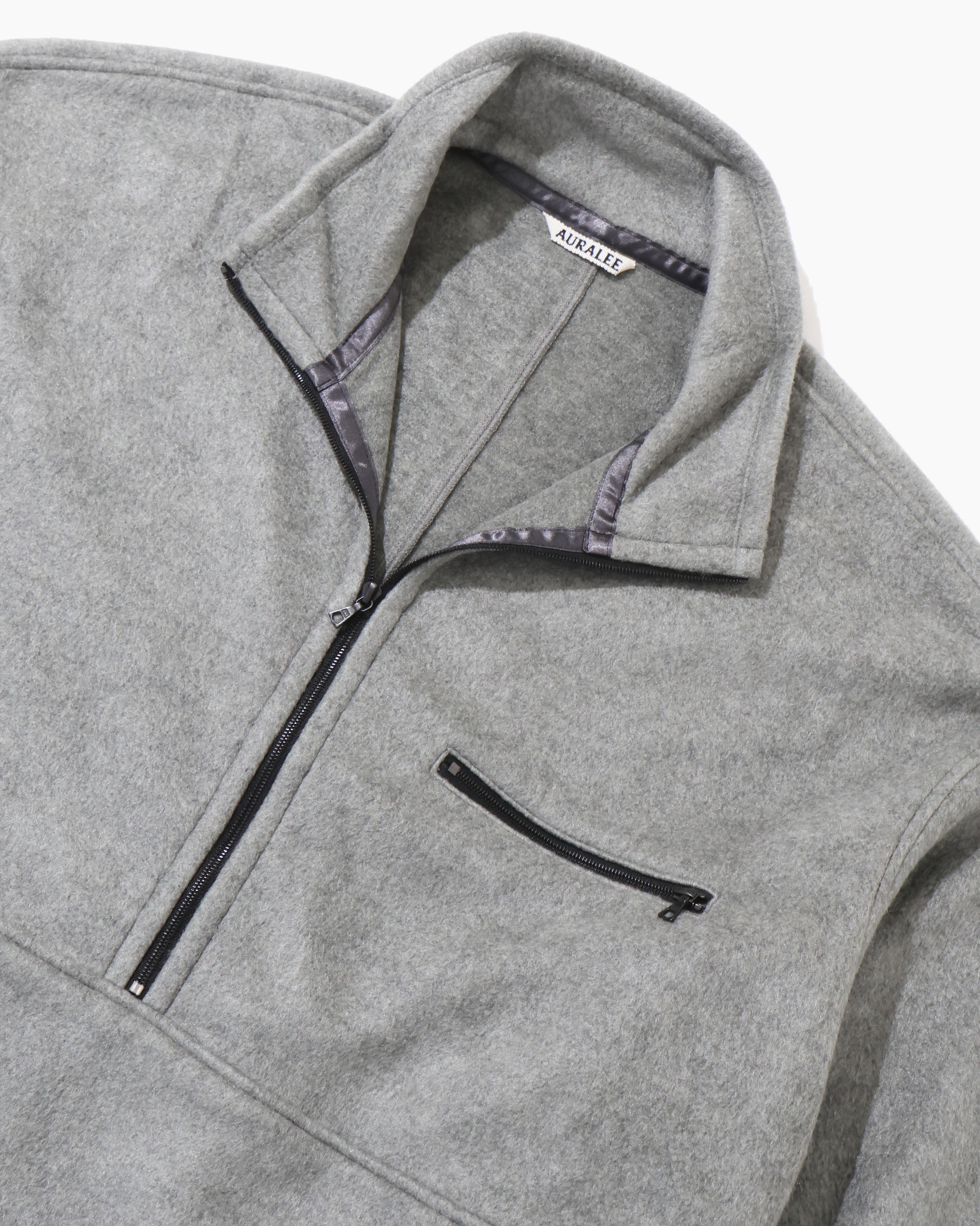 PURE SILK COMFORT FLEECE HALF ZIP P/O TOP GRAY – TIME AFTER TIME