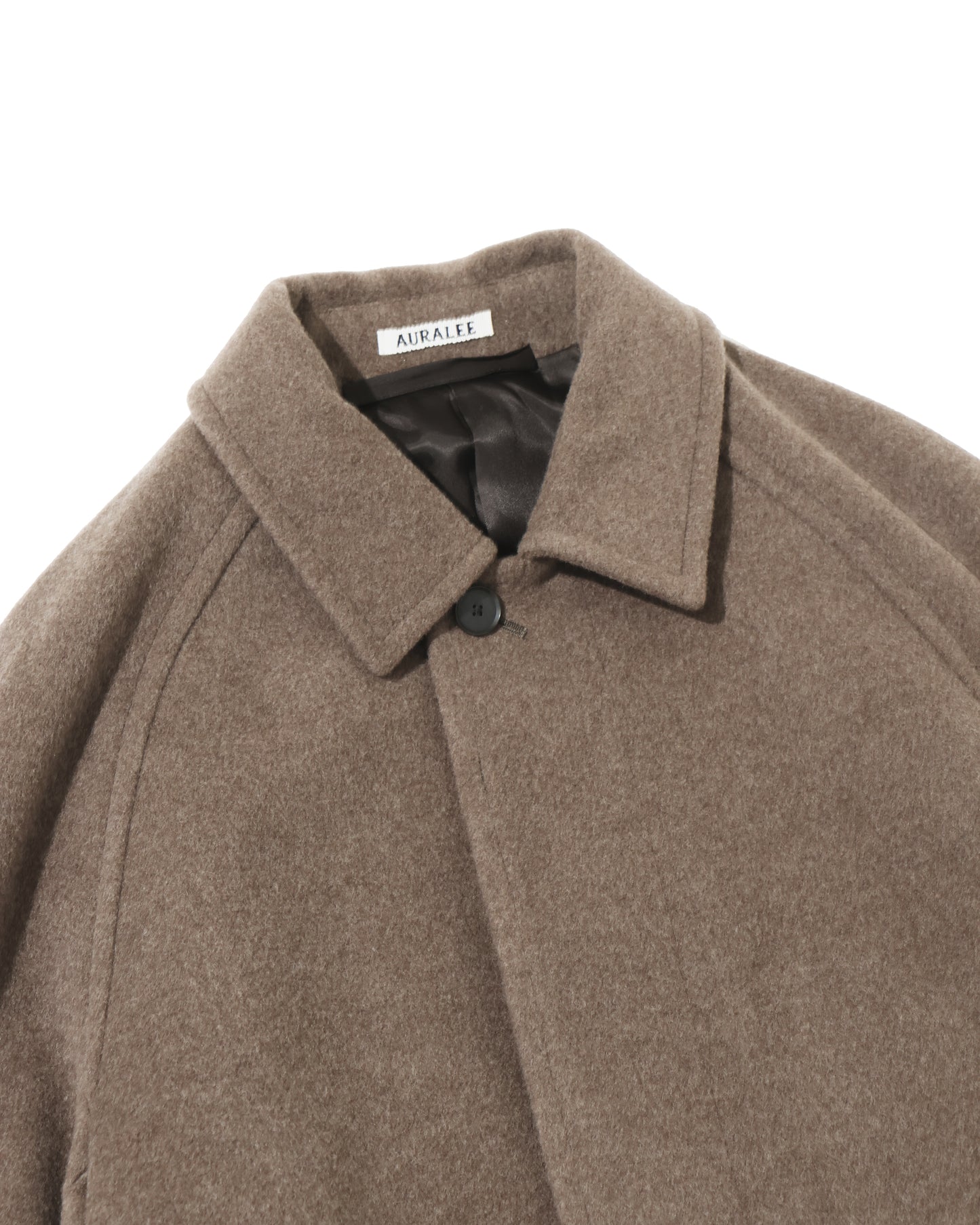 SUPER FINE WOOL MOSSER SOUTIEN COLLAR COAT TOP BROWN