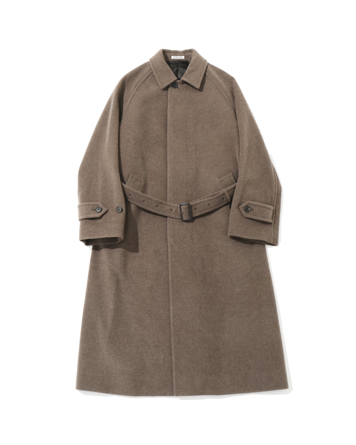 SUPER FINE WOOL MOSSER SOUTIEN COLLAR COAT TOP BROWN