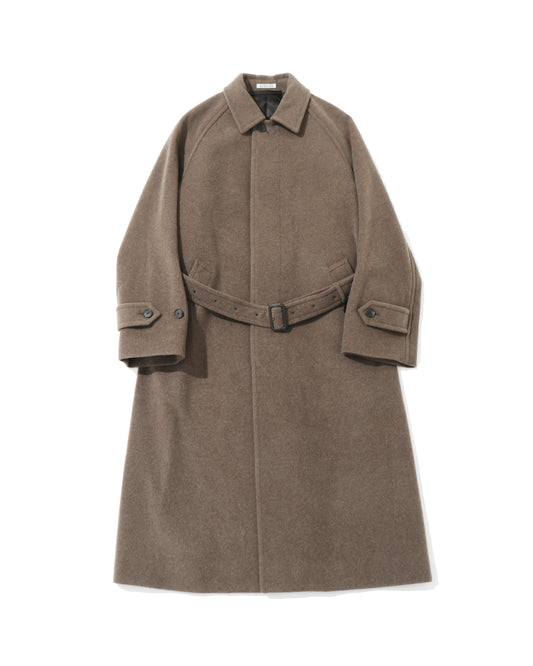 SUPER FINE WOOL MOSSER SOUTIEN COLLAR COAT TOP BROWN