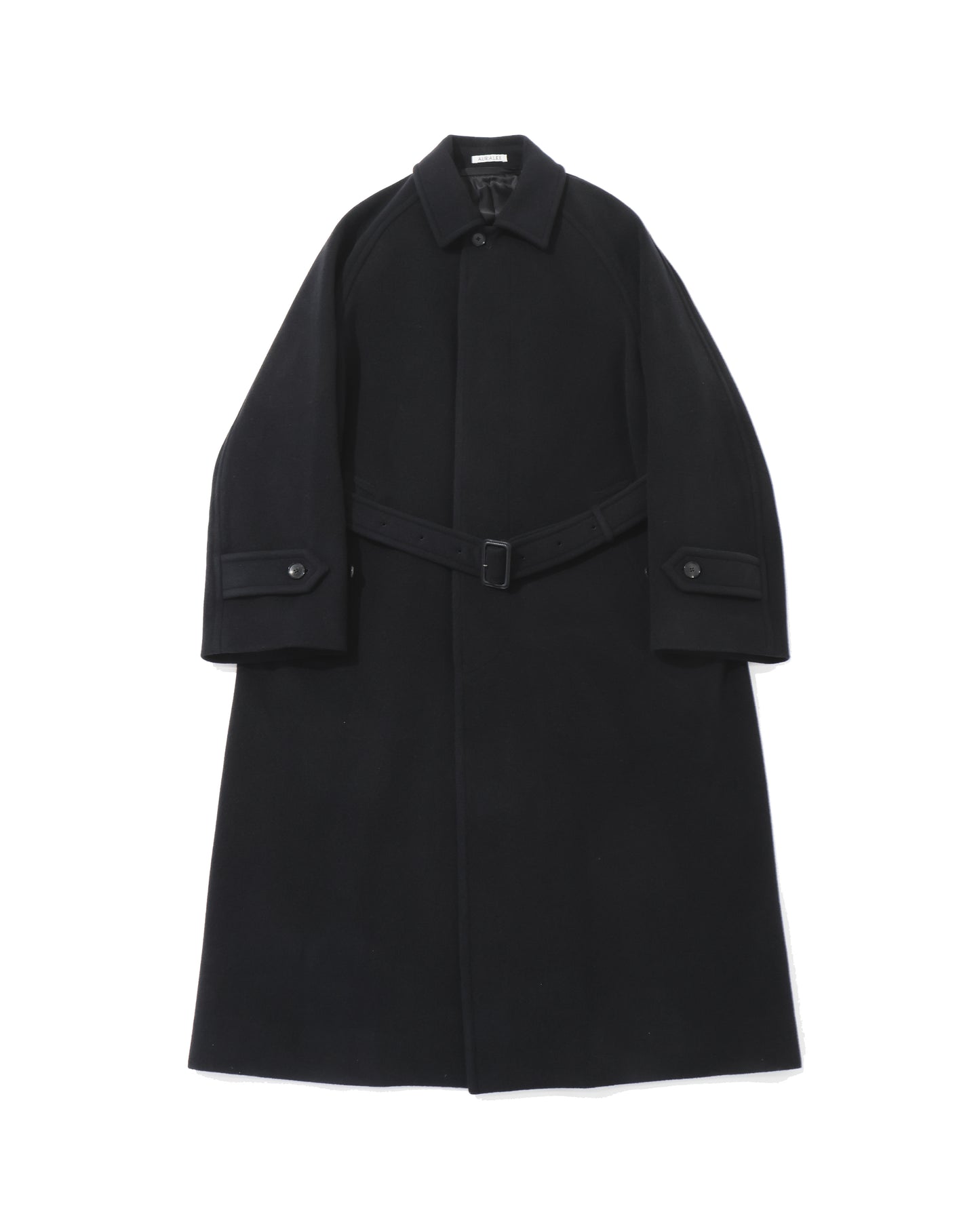 SUPER FINE WOOL MOSSER SOUTIEN COLLAR COAT BLACK