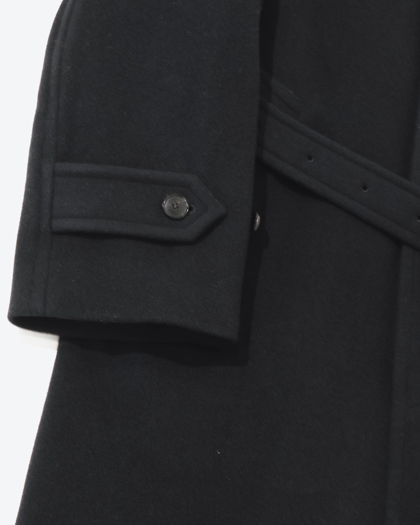 SUPER FINE WOOL MOSSER SOUTIEN COLLAR COAT BLACK