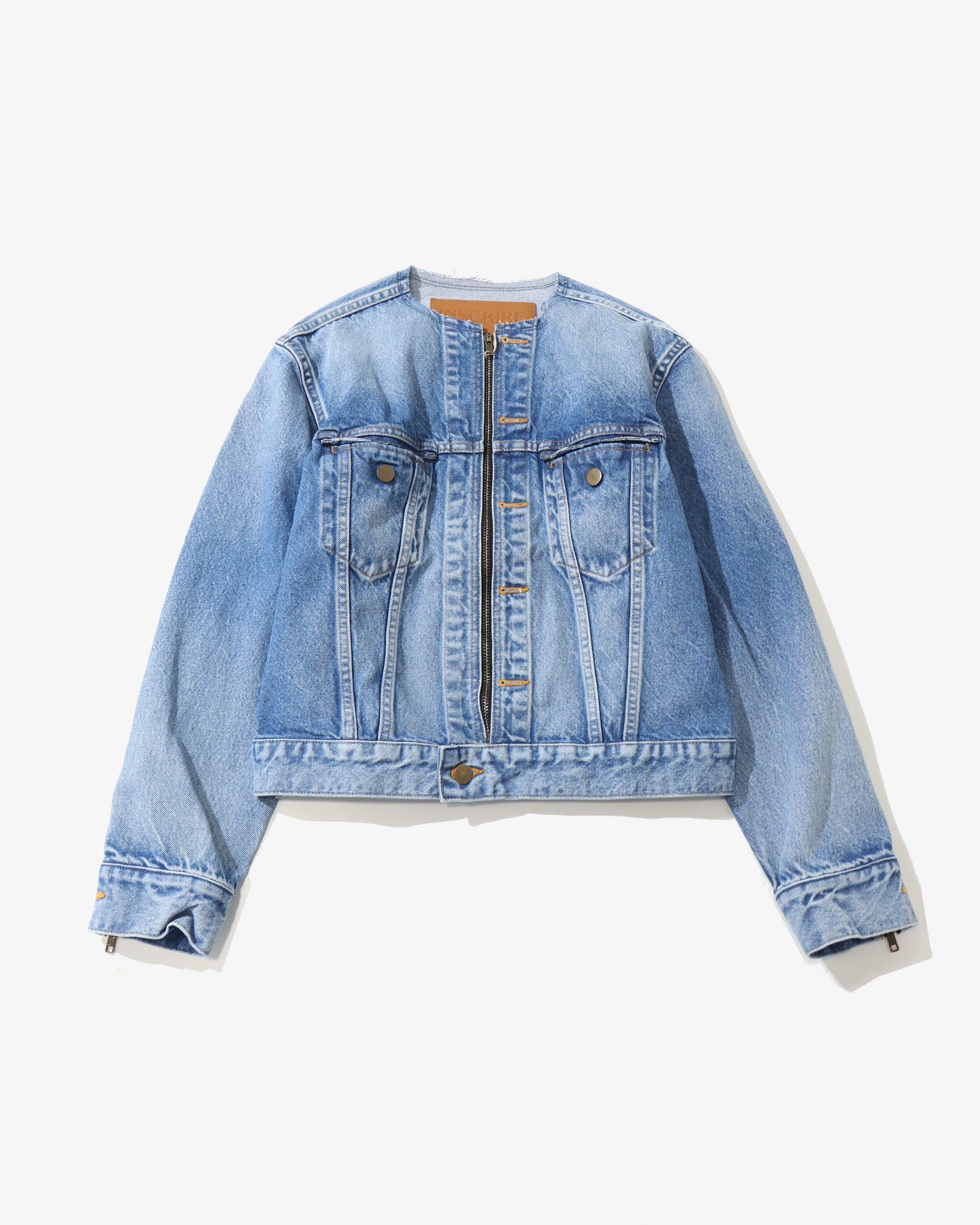 Used Denim Zip Jacket