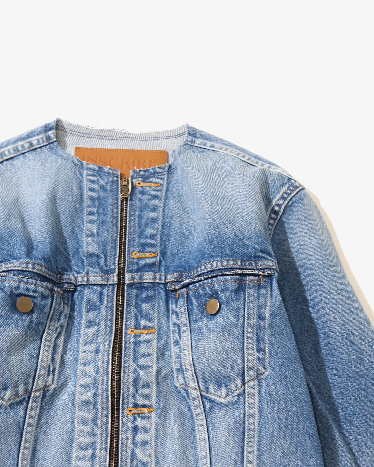 Used Denim Zip Jacket