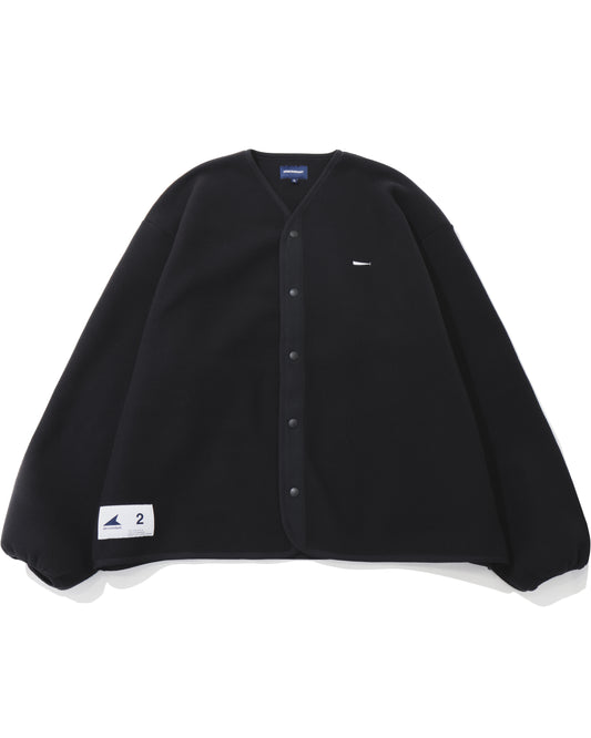 KNOT FLEECE CARDIGAN  BLACK