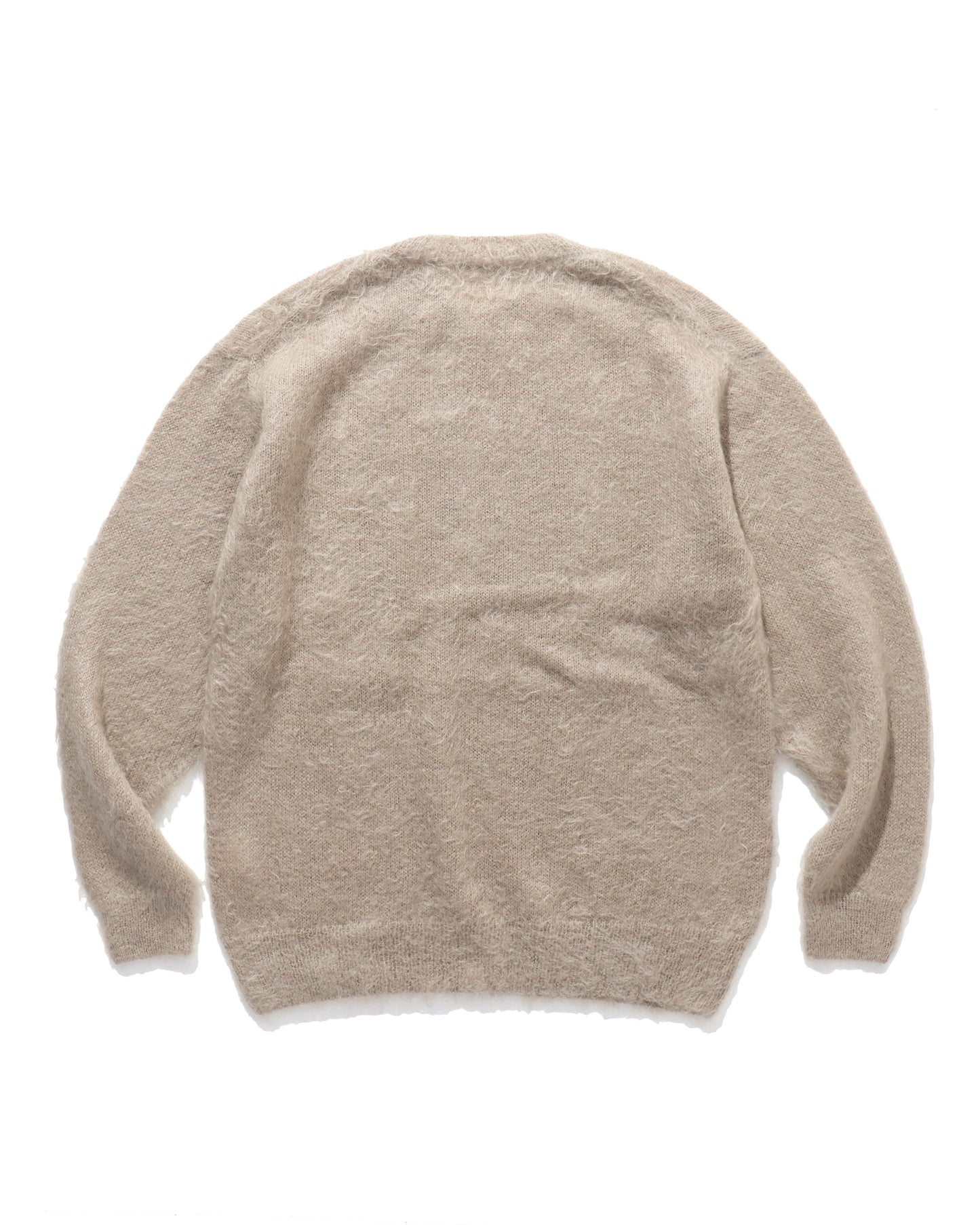 BRUSHED SUPER KID MOHAIR KNIT P/O GRAY BEIGE