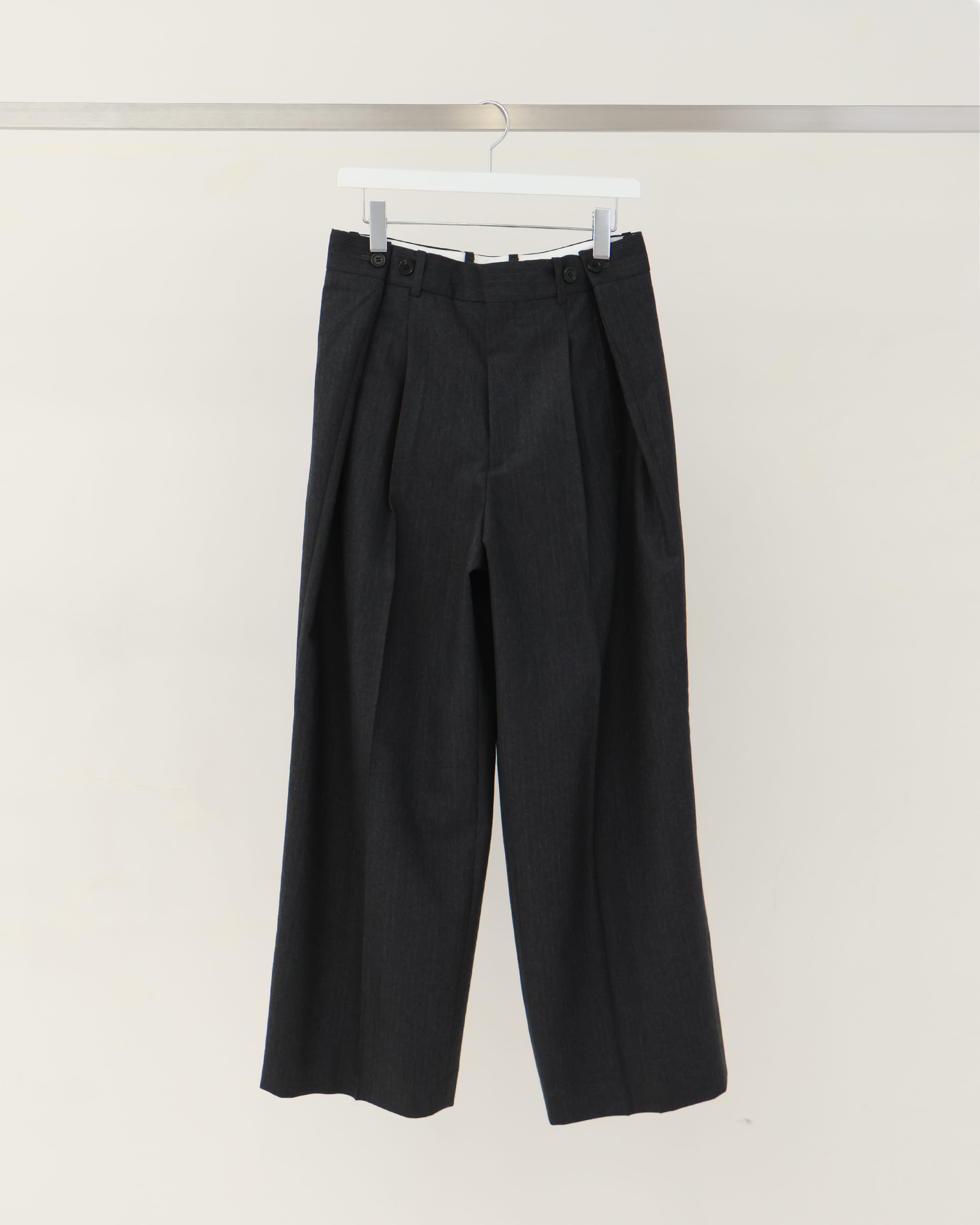 INSCRIRE】WOOL GABARDINE TRANSFORM PANTS