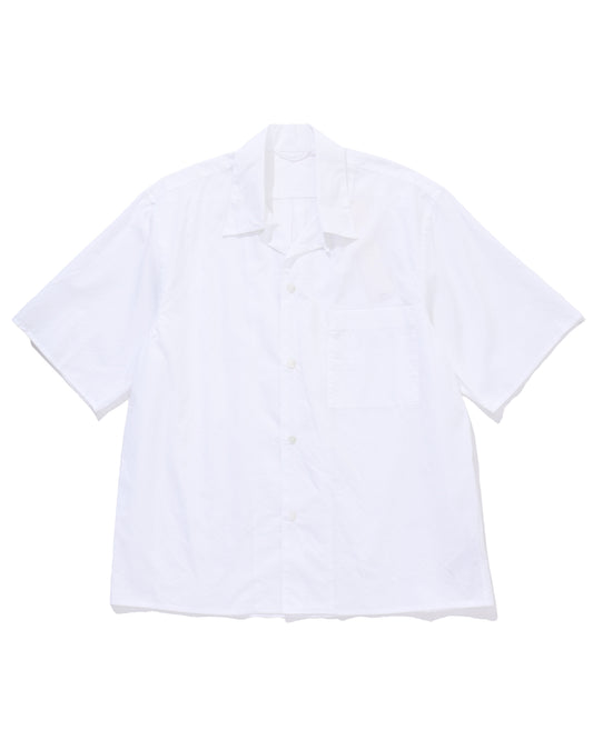 Chambray Open-Collar Shirt White