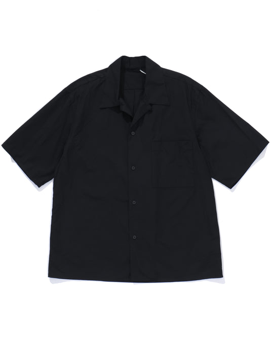 Chambray Open-Collar Shirt Black