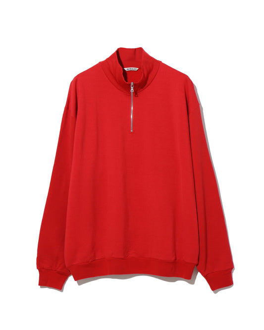 LIGHT WOOL SWEAT HALF ZIP P/O RED