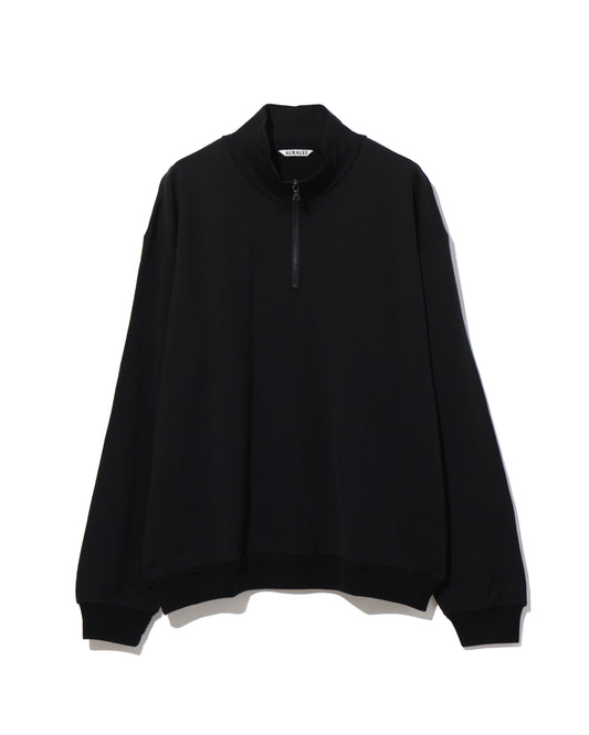 LIGHT WOOL SWEAT HALF ZIP P/O BLACK