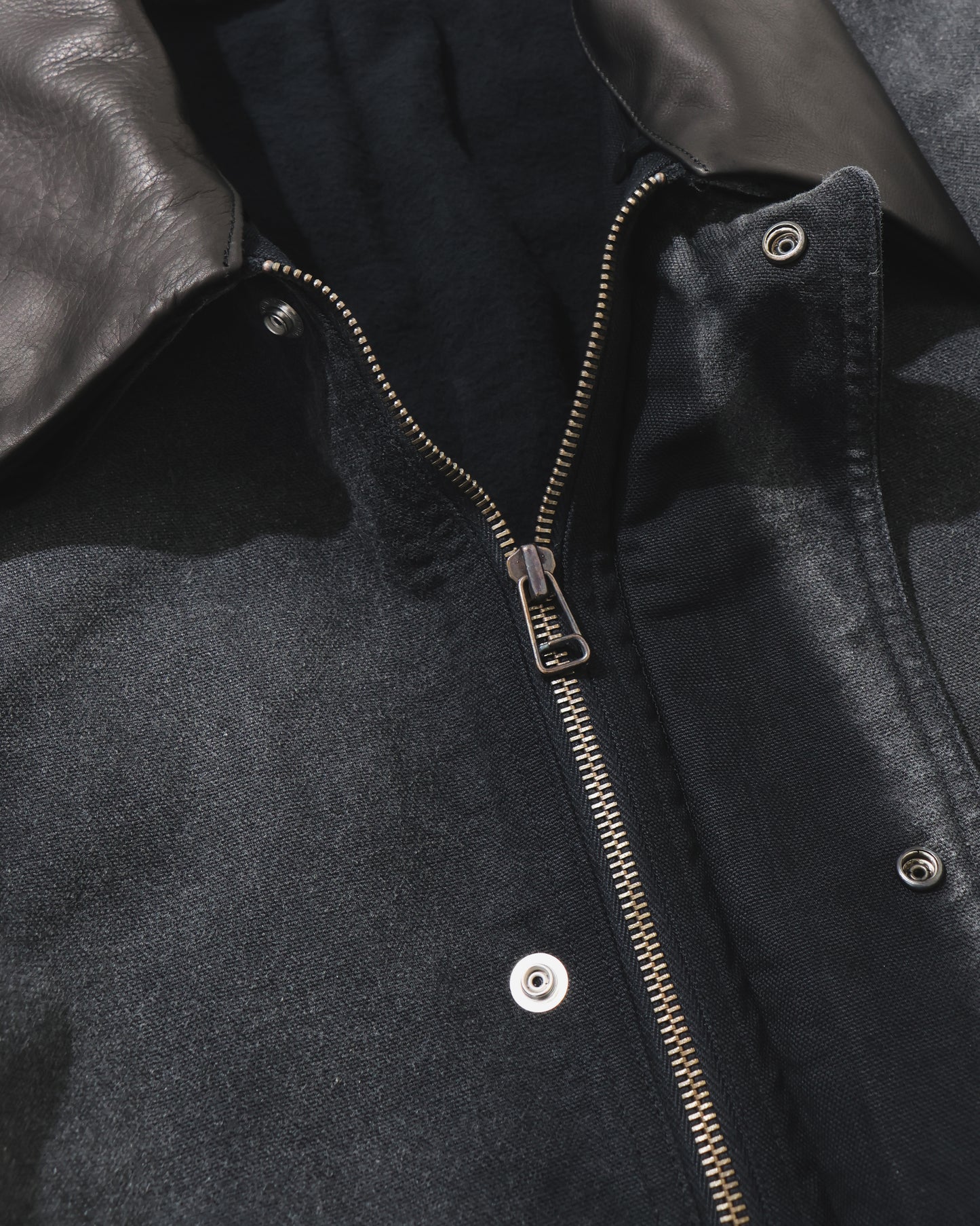 PRODUCT DYED ORGANIC COTTON DUCK BLOUSON FADED BLACK