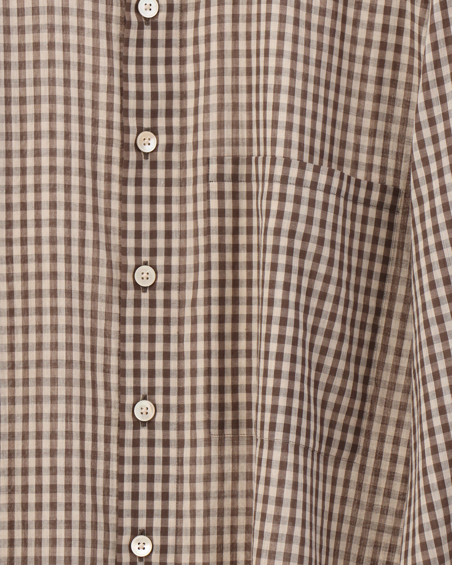 AIRY LIGHT COTTON CHECK BIG SHIRT BROWN GINGHAM CHECK