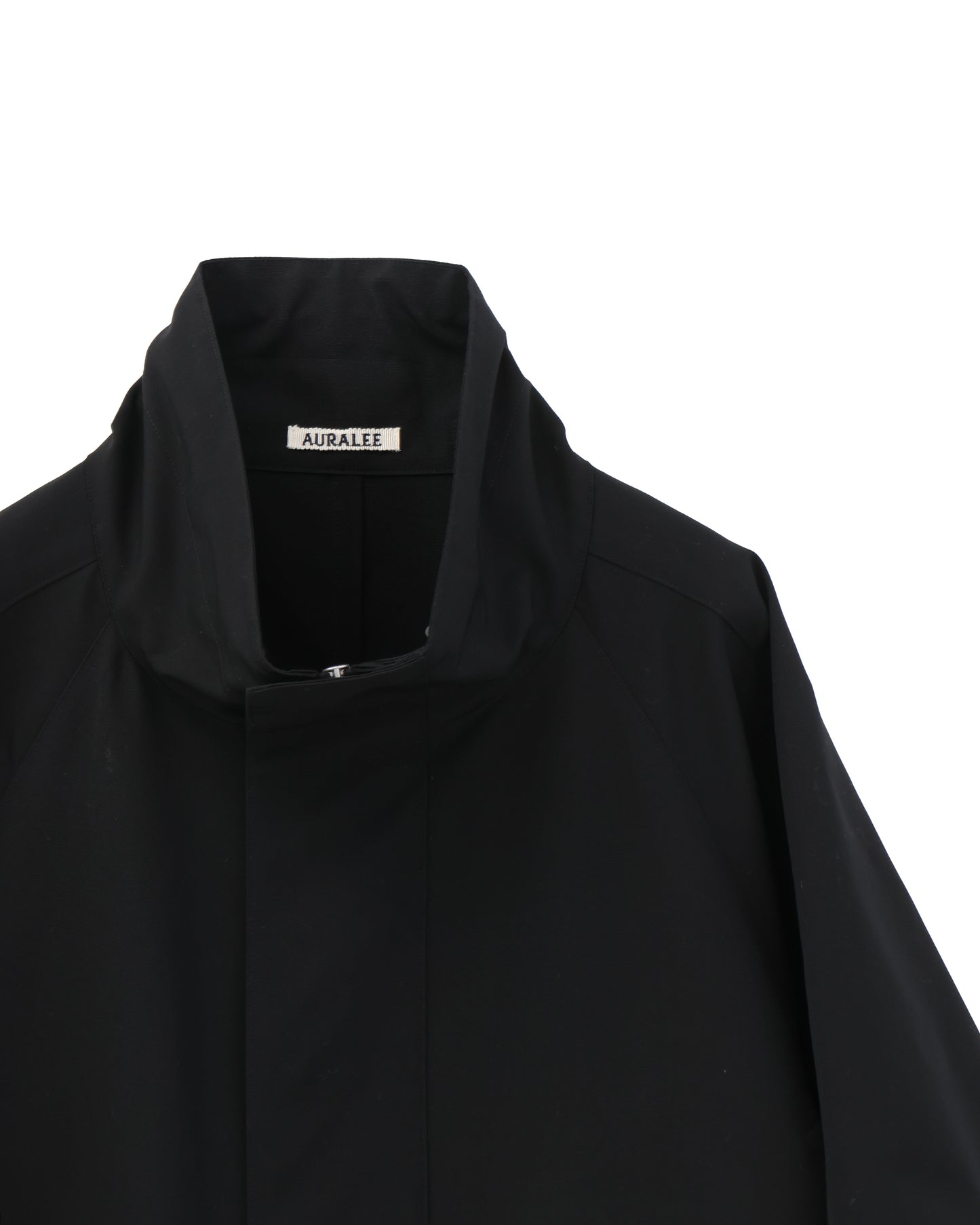 WOOL MAX CANVAS HIGH NECK ZIP BLOUSON BLACK