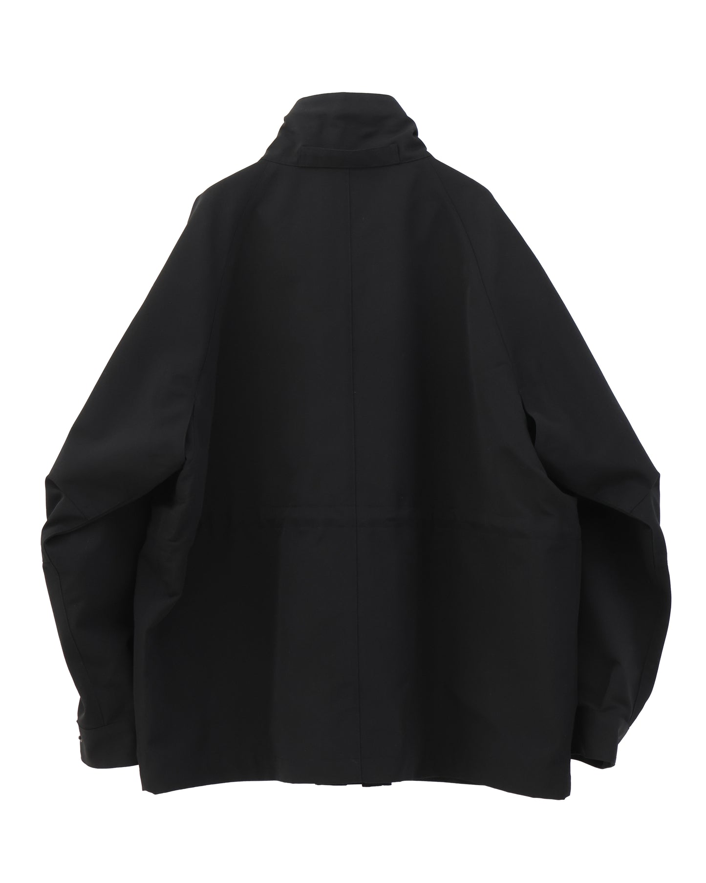 WOOL MAX CANVAS HIGH NECK ZIP BLOUSON BLACK