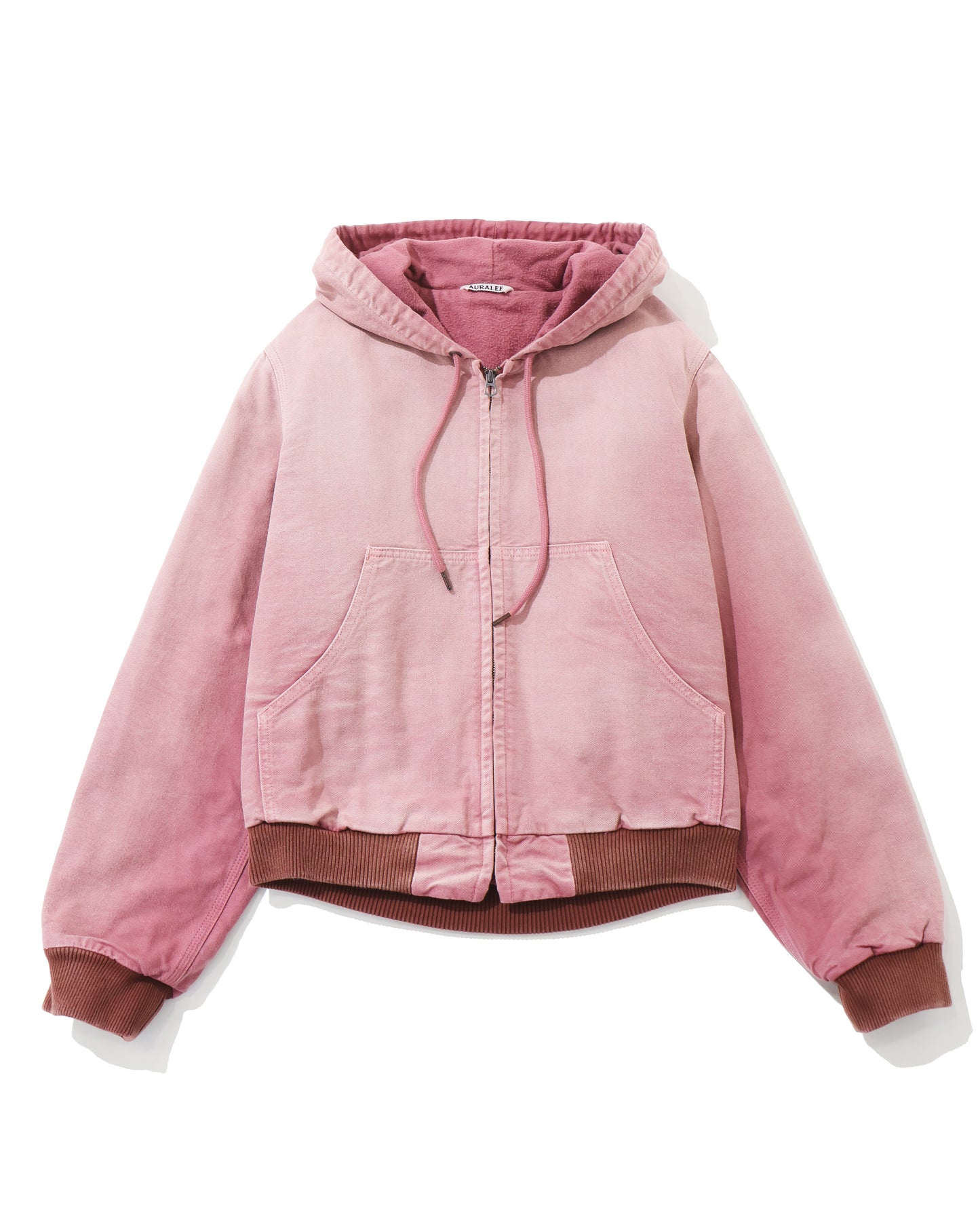 PRODUCT DYED ORGANIC COTTON DUCK SHORT ZIP PARKA FADED BURGUNDY