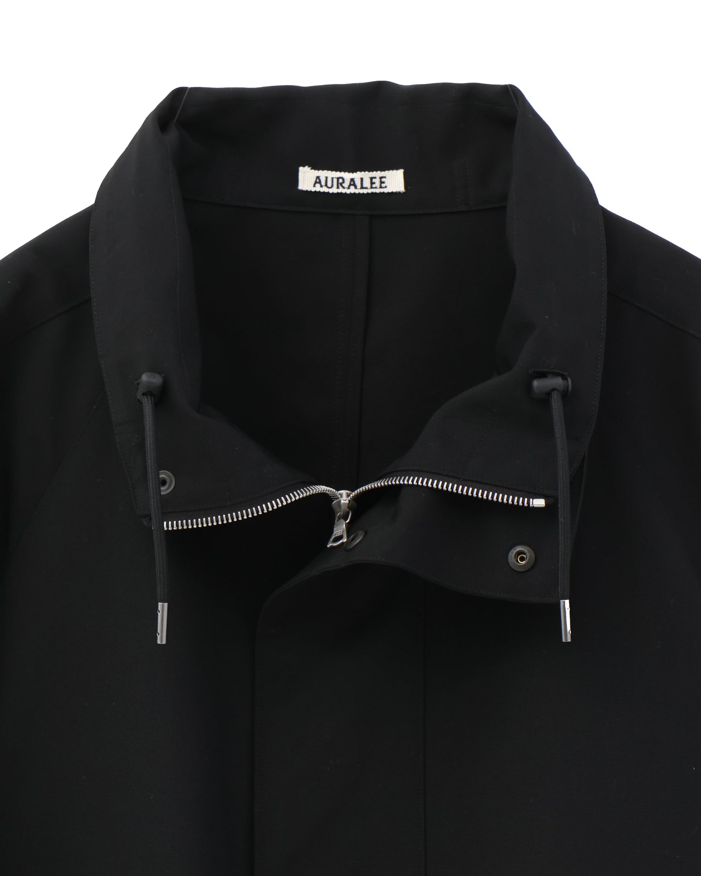 WOOL MAX CANVAS HIGH NECK ZIP BLOUSON BLACK