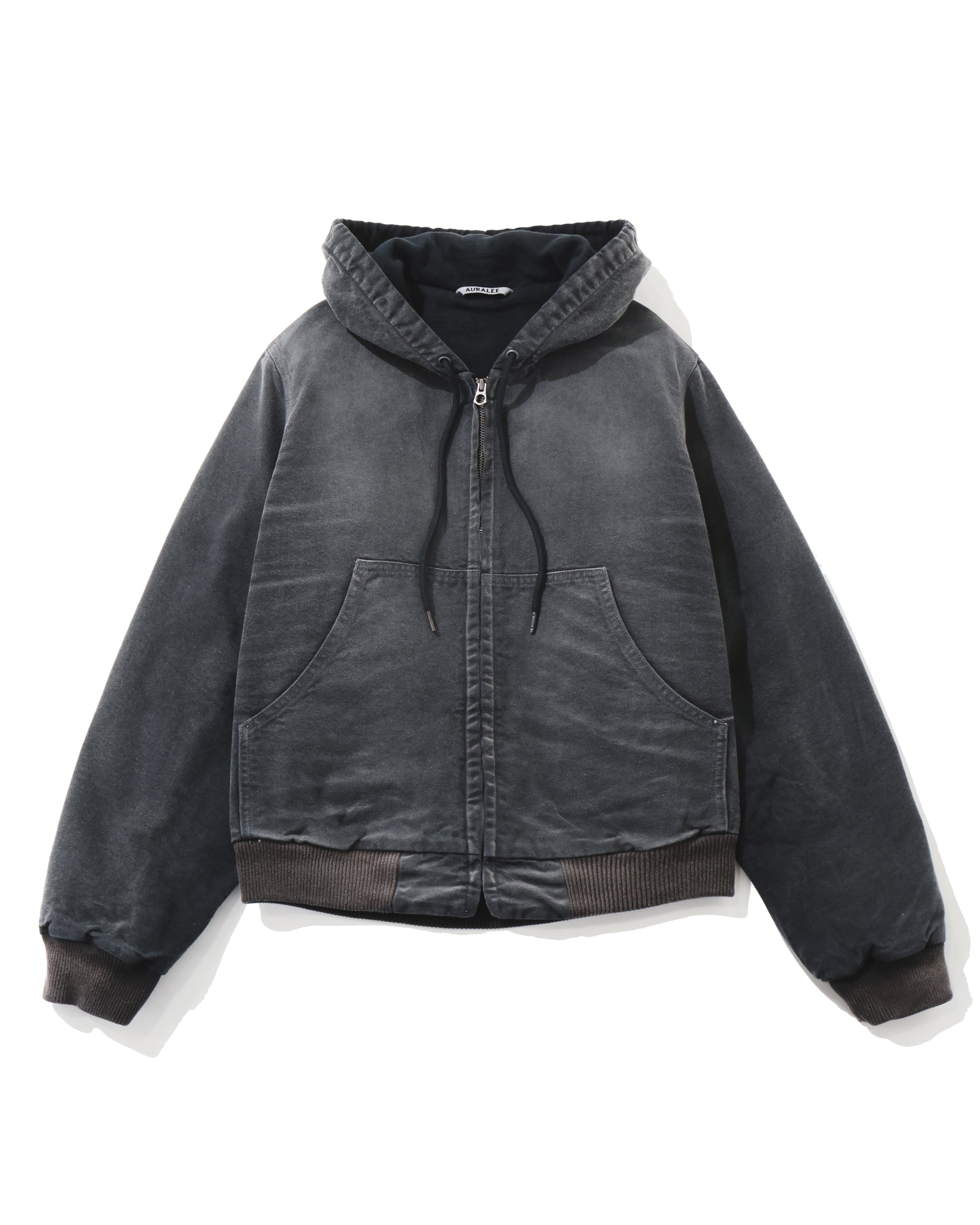 PRODUCT DYED ORGANIC COTTON DUCK SHORT ZIP PARKA FADED BLACK