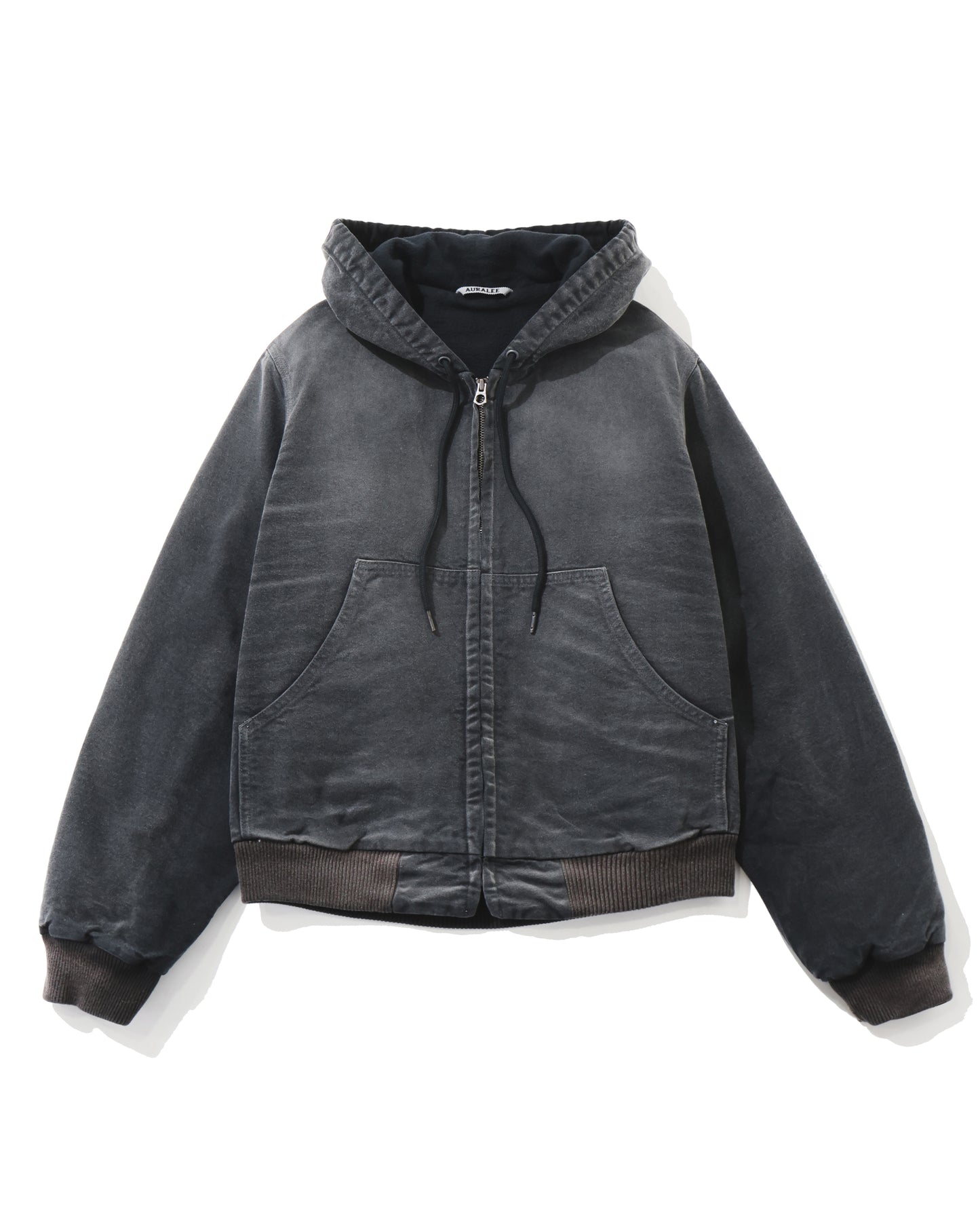 PRODUCT DYED ORGANIC COTTON DUCK SHORT ZIP PARKA FADED BLACK