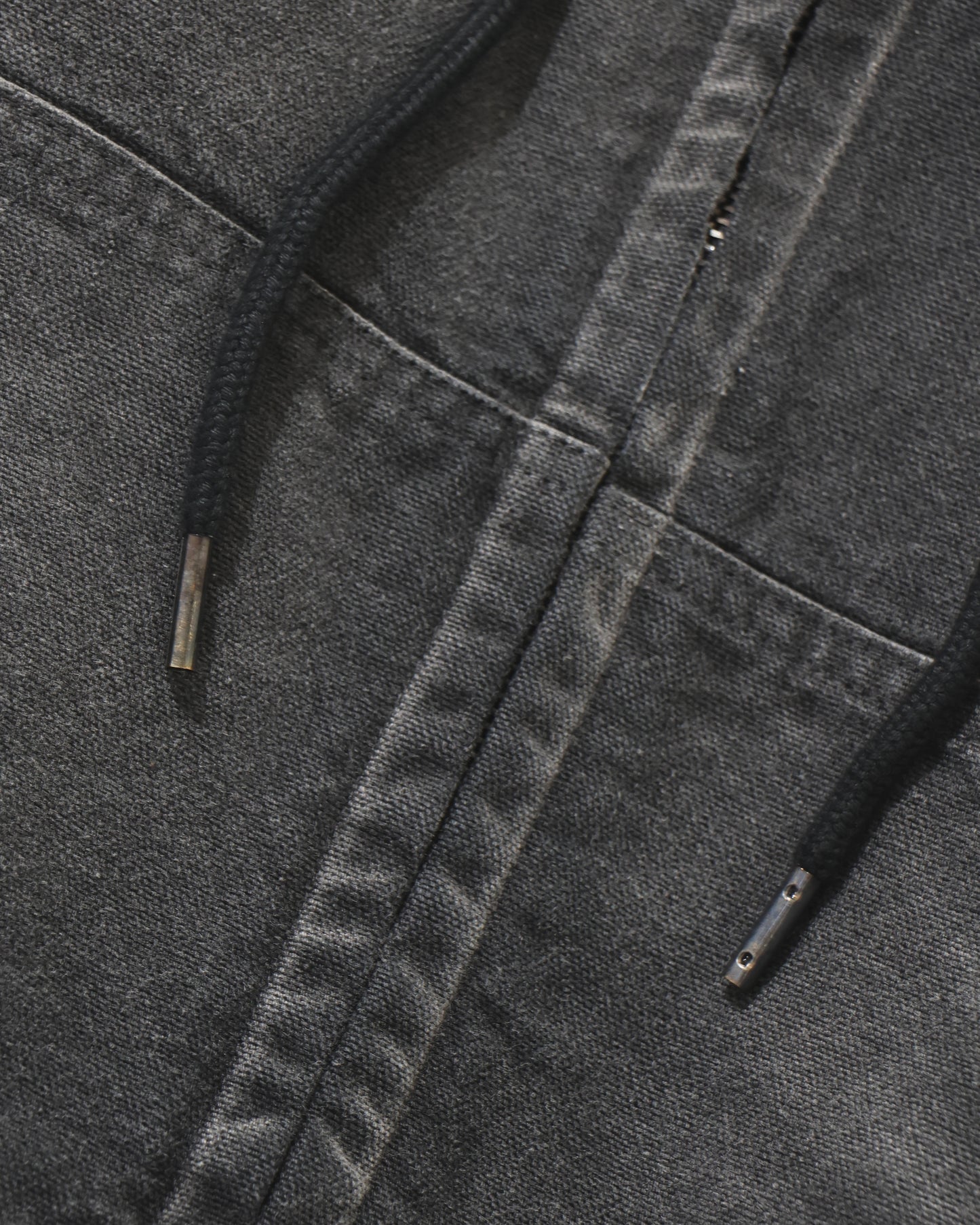 PRODUCT DYED ORGANIC COTTON DUCK SHORT ZIP PARKA FADED BLACK