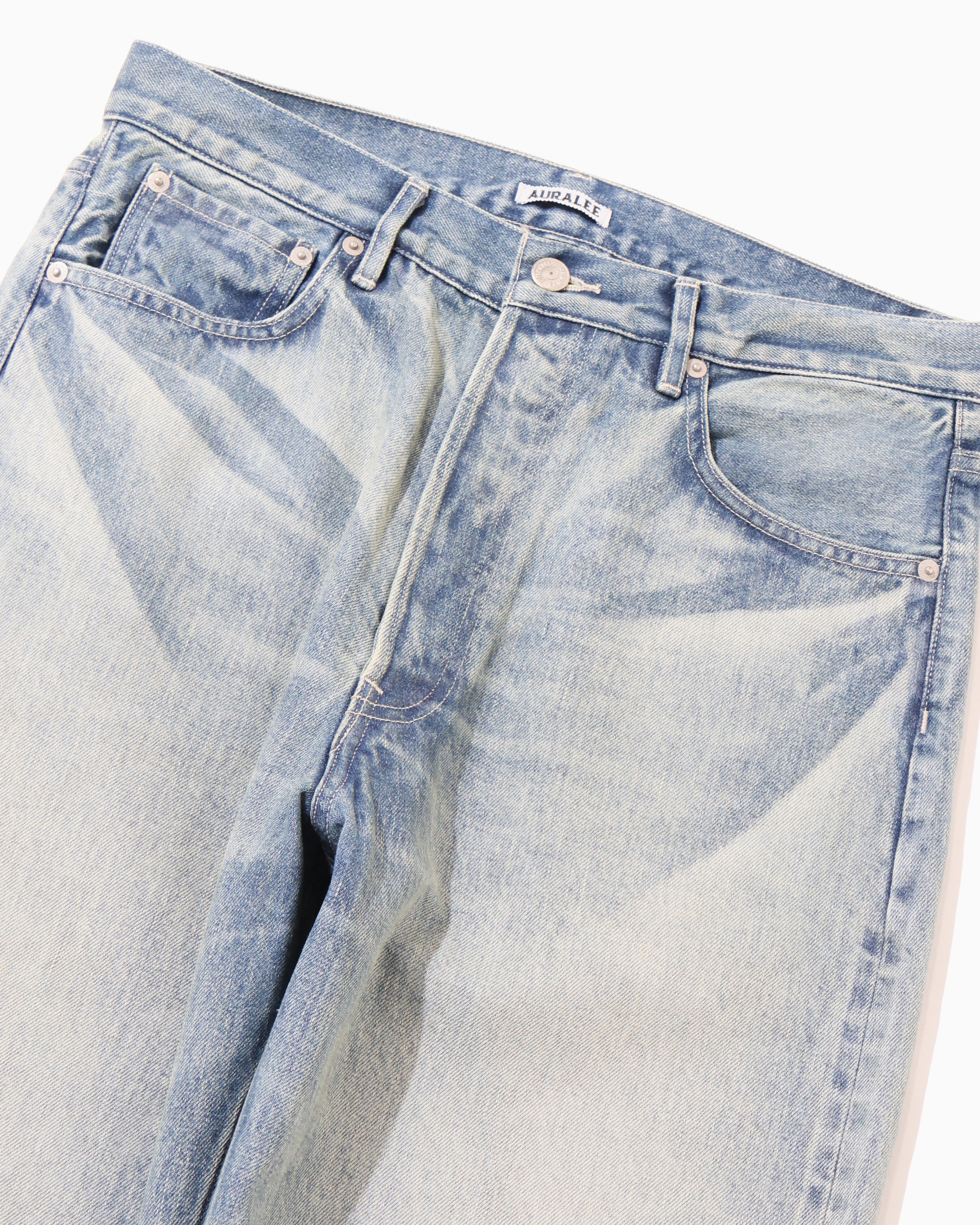 SELVEDGE FADED HEAVY DENIM WIDE PANTS FADED INDIGO – TIME AFTER TIME