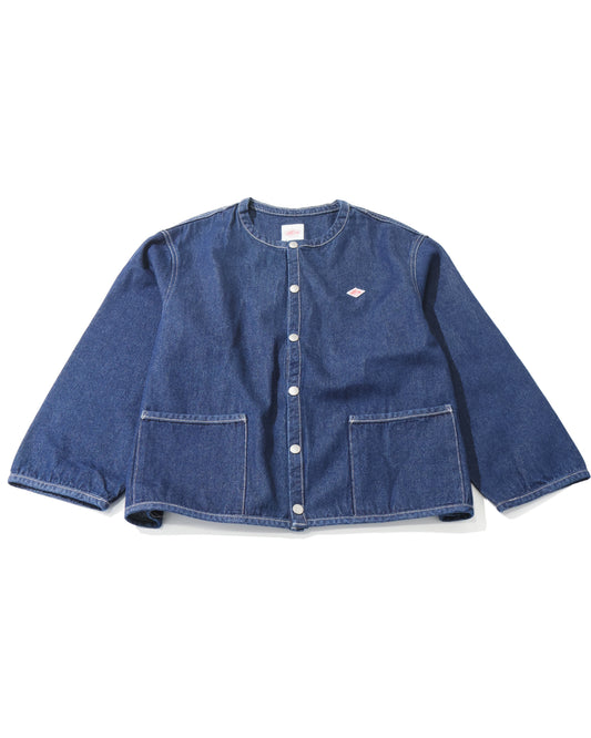 Women's Denim Collarless Jacket
