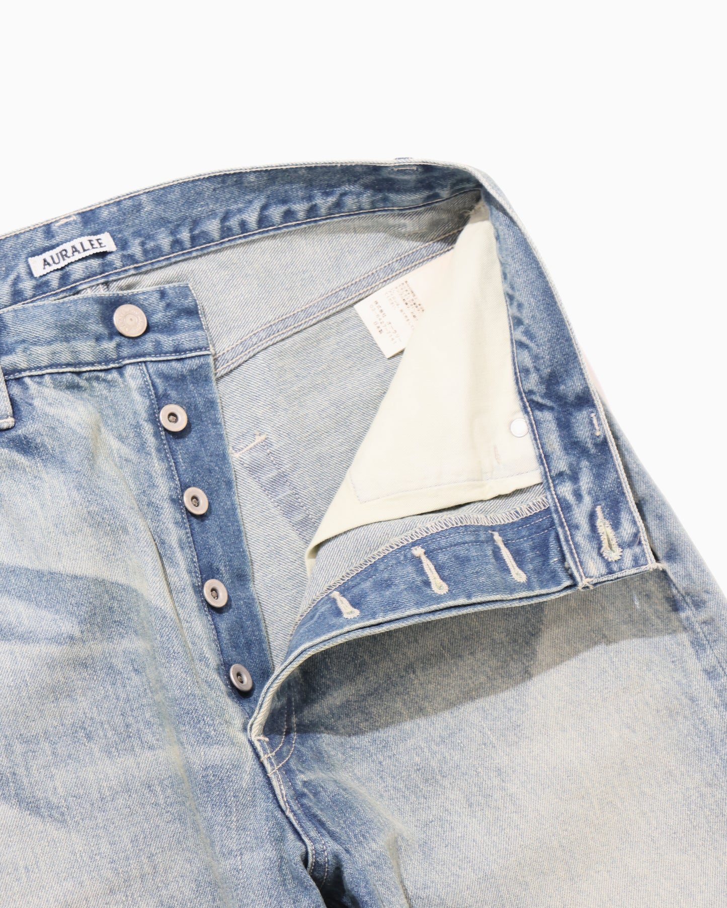 SELVEDGE FADED HEAVY DENIM WIDE PANTS FADED INDIGO