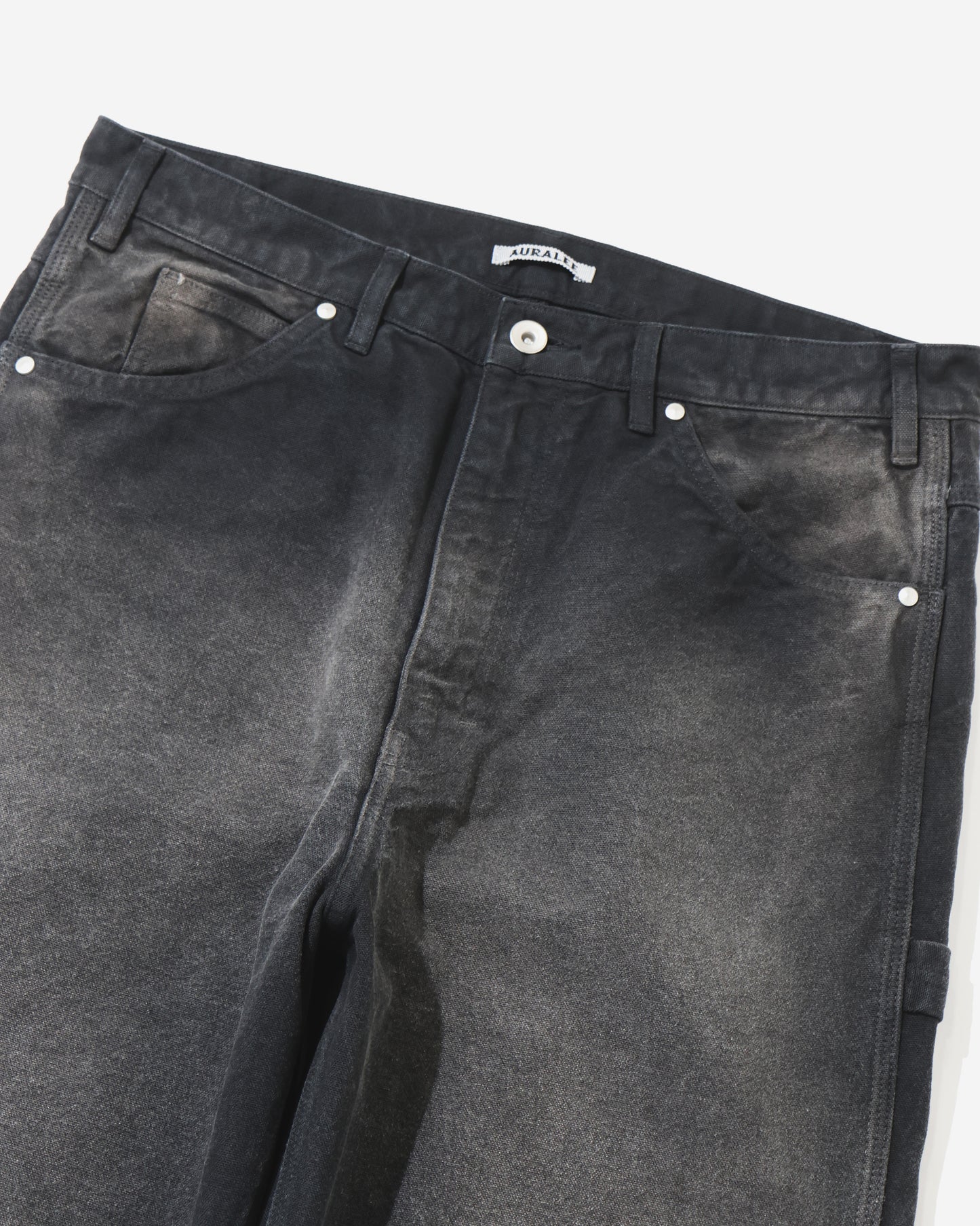 PRODUCT DYED ORGANIC COTTON DUCK PAINTER PANTS FADED BLACK