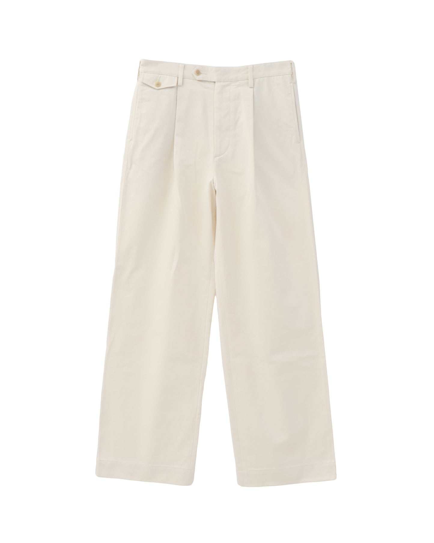 WASHED FINX CHINO ONE-TUCK PANTS IVORY WHITE