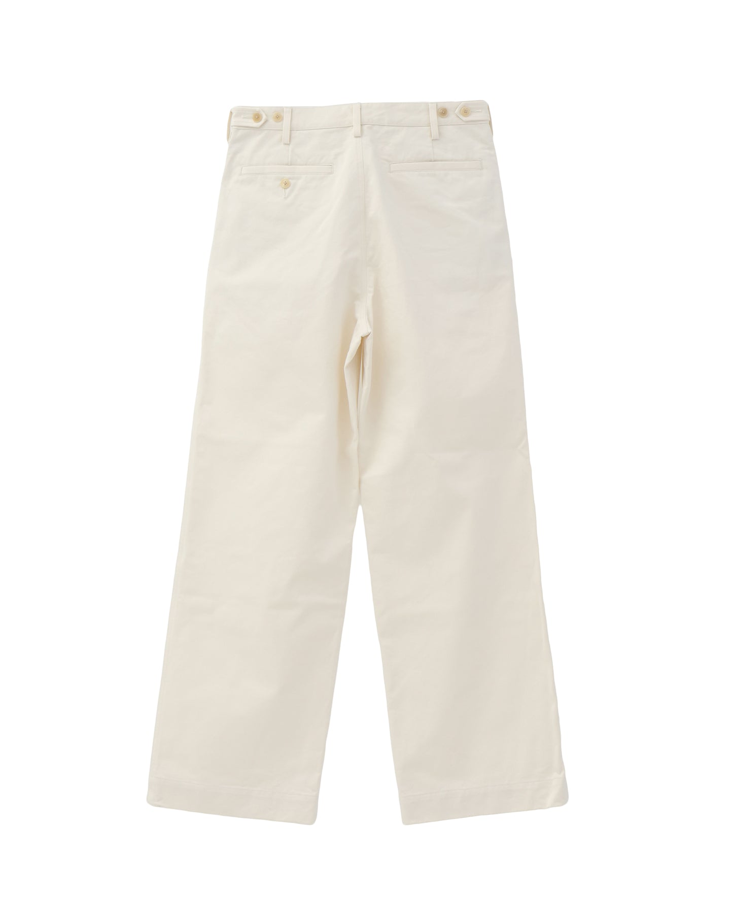 WASHED FINX CHINO ONE-TUCK PANTS IVORY WHITE