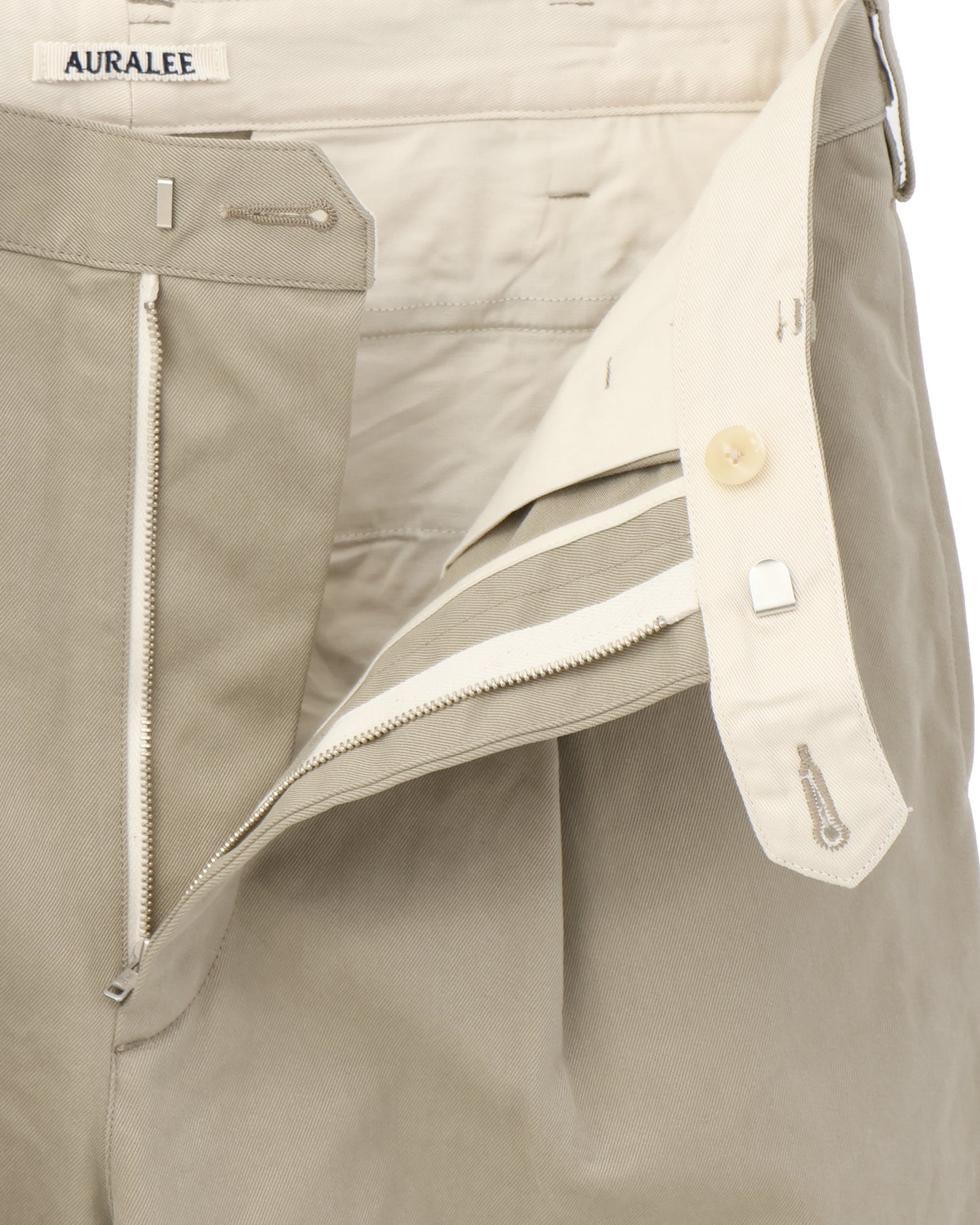 WASHED FINX CHINO ONE-TUCK PANTS LIGHT KHAKI