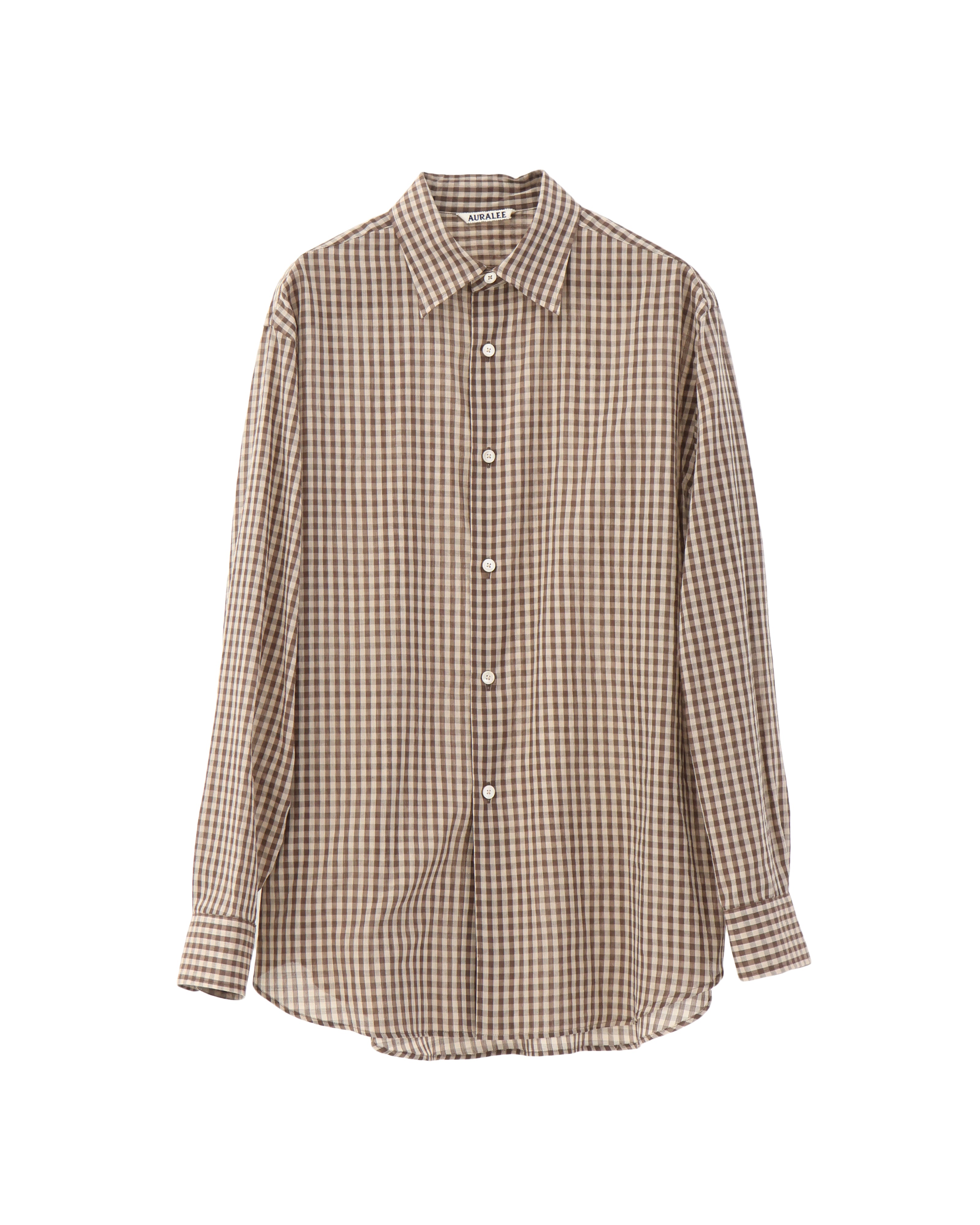 AIRY LIGHT COTTON CHECK P/O SHIRT - AURALEE Official Website