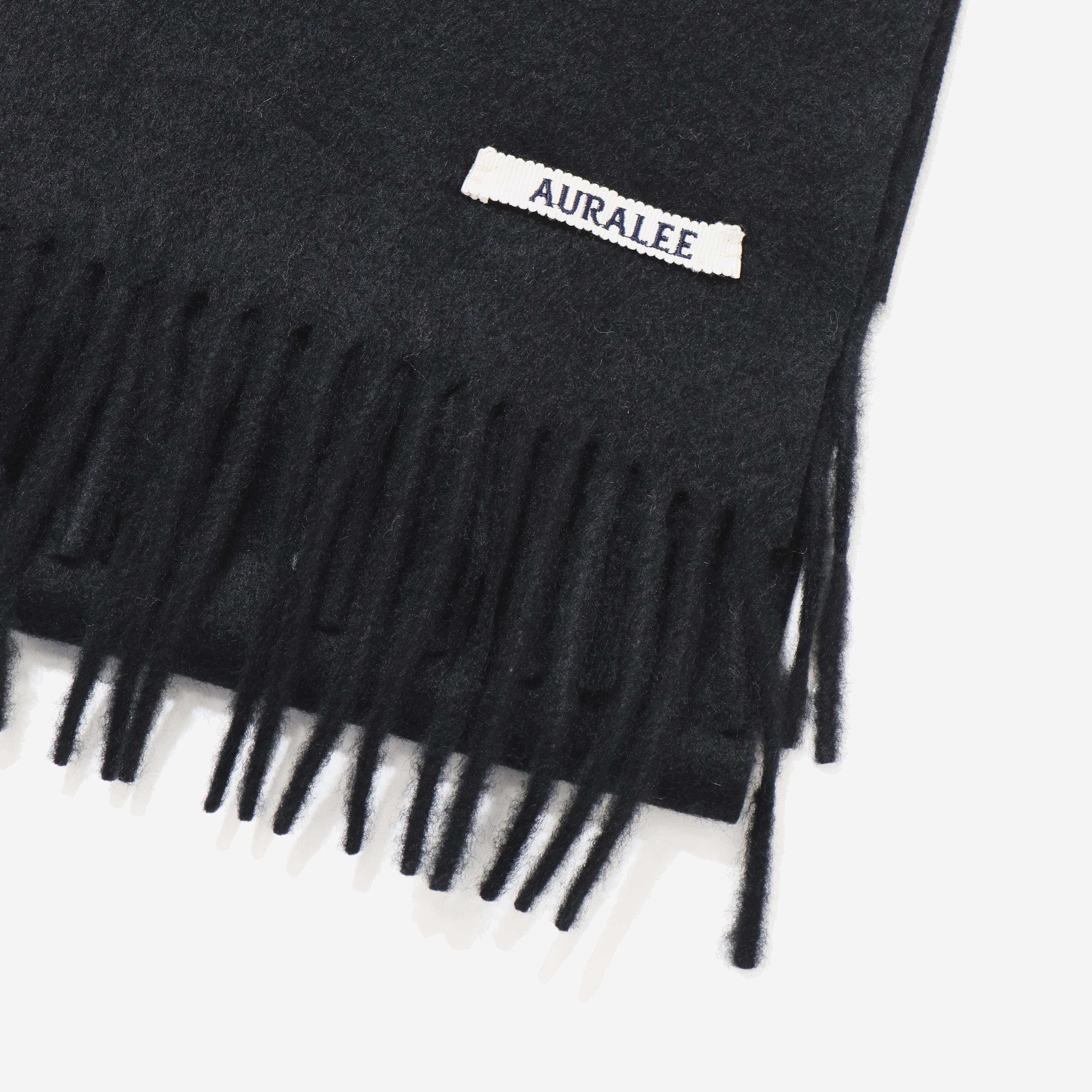 AURALEE 黒 baby cashmere long stole Auralee Baby Cashmere Long Stole Natural Black – Opia