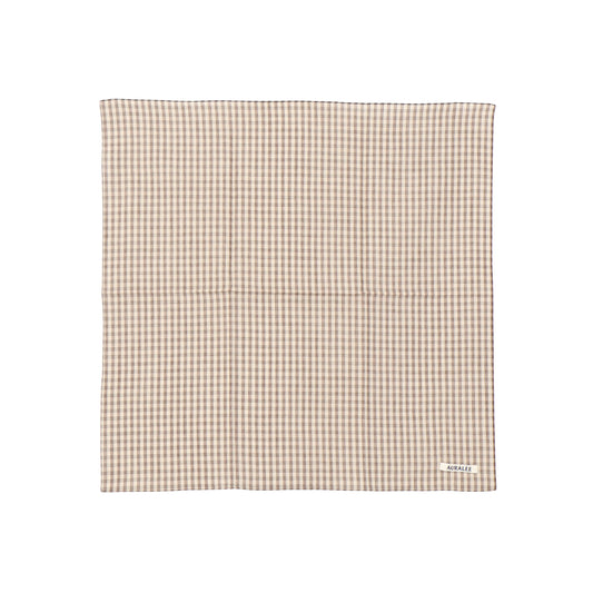 AIRY LIGHT COTTON CHECK SCARF BROWN GINGHAM CHECK