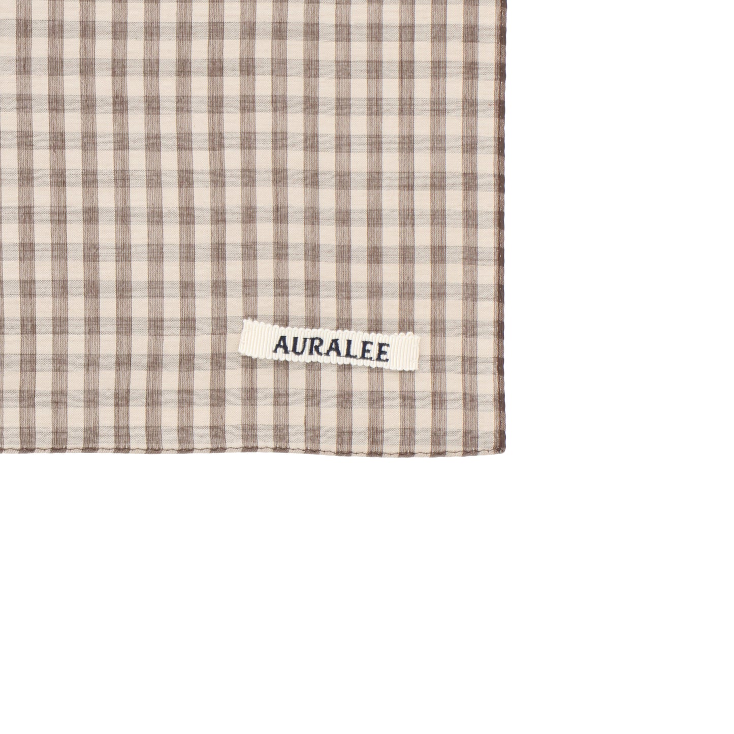 AIRY LIGHT COTTON CHECK SCARF BROWN GINGHAM CHECK