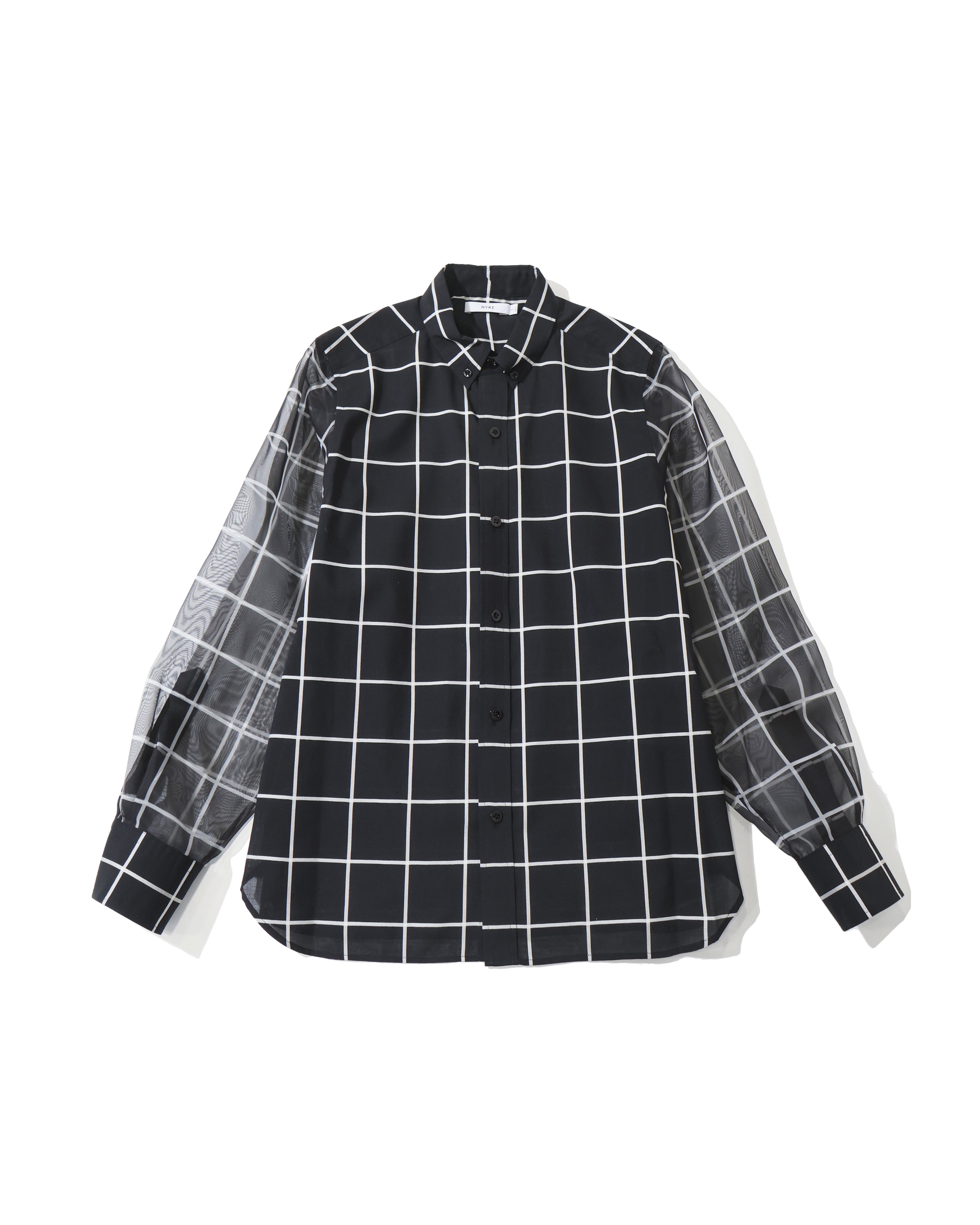 SHEER SLEEVE WINDOWPANE BLOUSE 15265 – TIME AFTER TIME