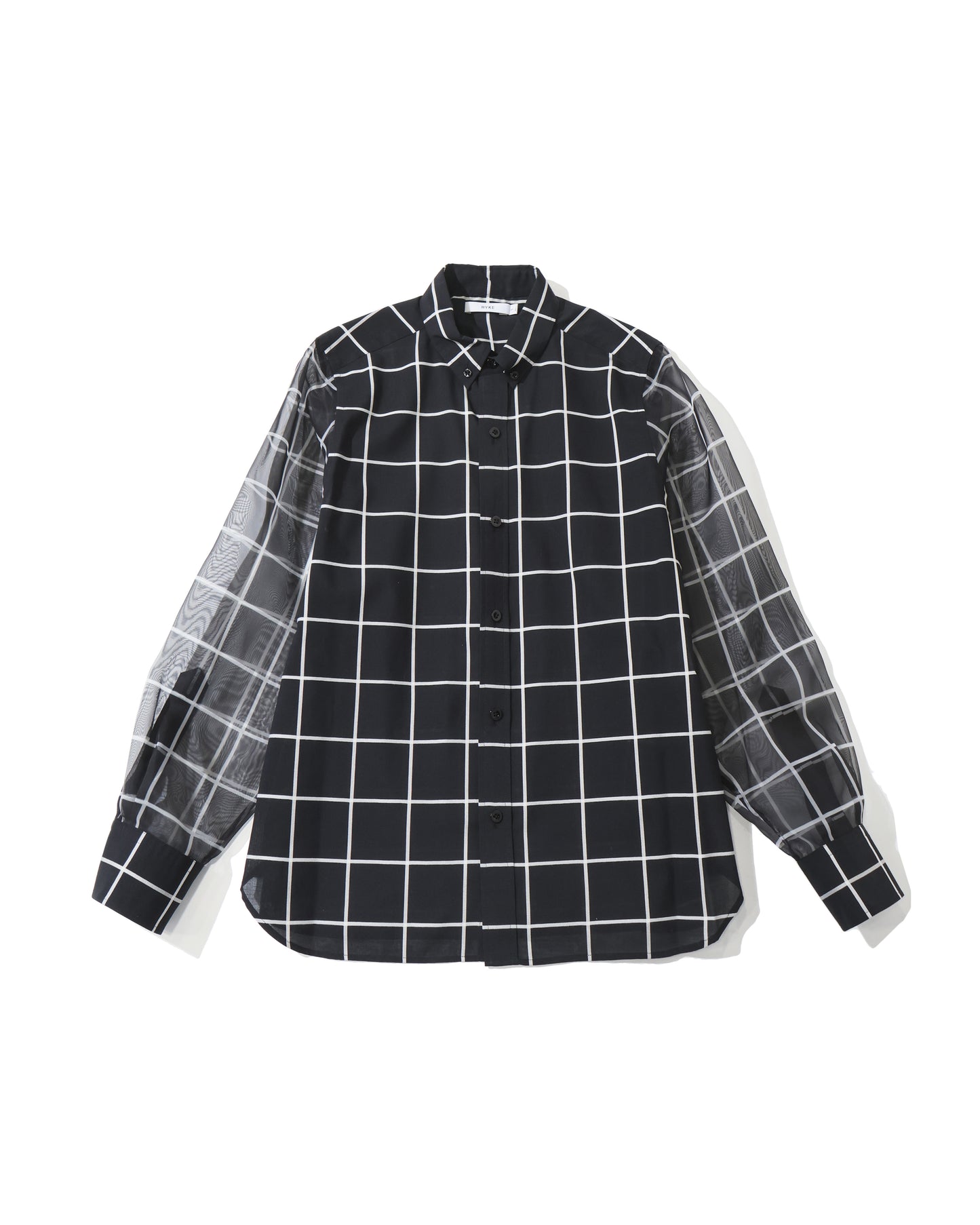 SHEER SLEEVE WINDOWPANE BLOUSE 15265