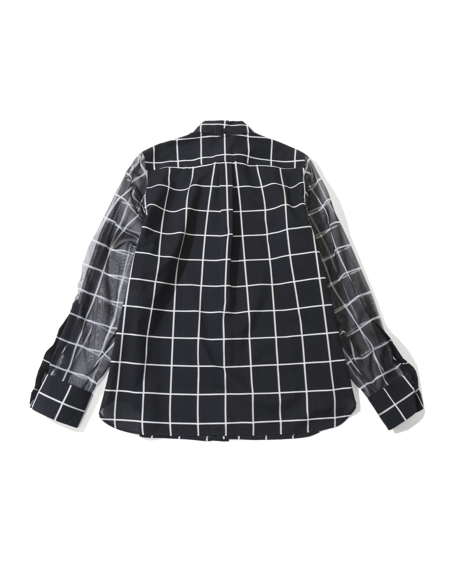 SHEER SLEEVE WINDOWPANE BLOUSE 15265