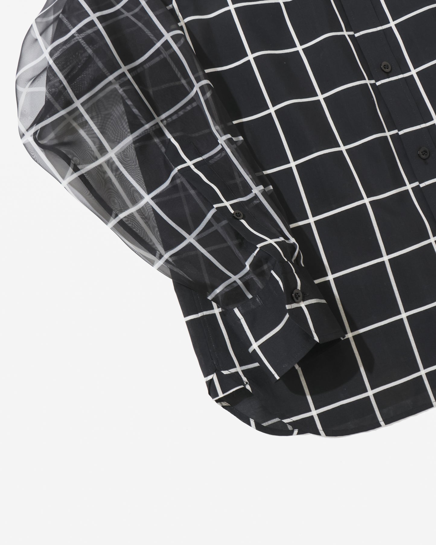 SHEER SLEEVE WINDOWPANE BLOUSE 15265