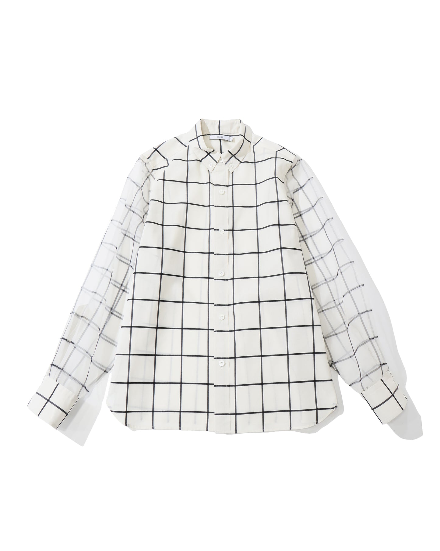 SHEER SLEEVE WINDOWPANE BLOUSE 15265
