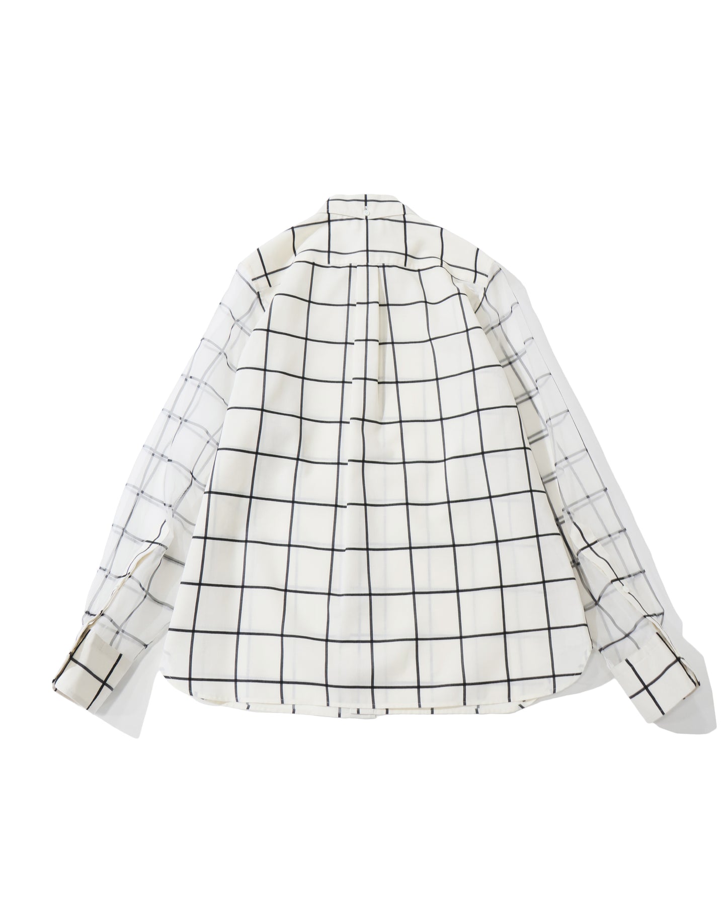 SHEER SLEEVE WINDOWPANE BLOUSE 15265