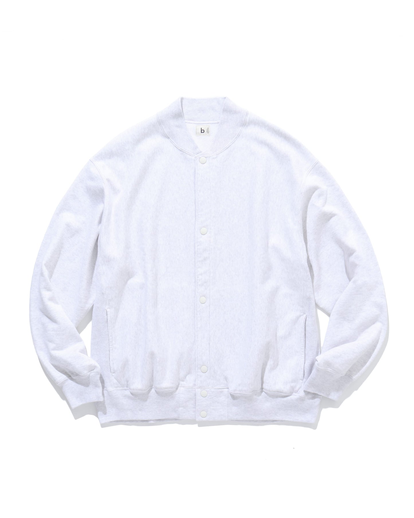 Soft&Hard Sweat Snap Cardigan HEATHER WHITE