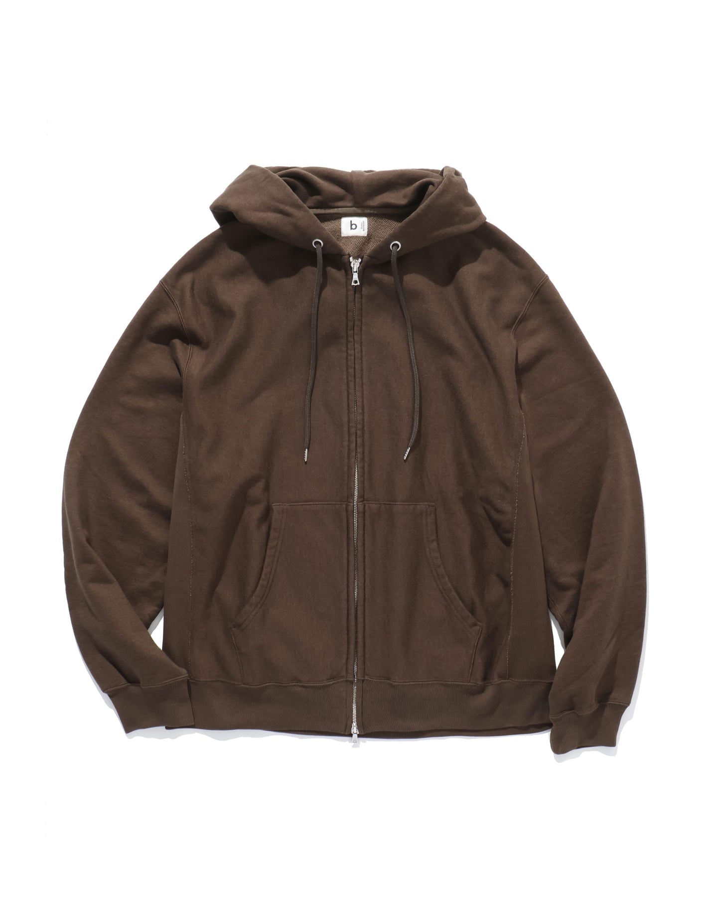 Soft&Hard Sweat Hoodie ZIP KHAKI BROWN